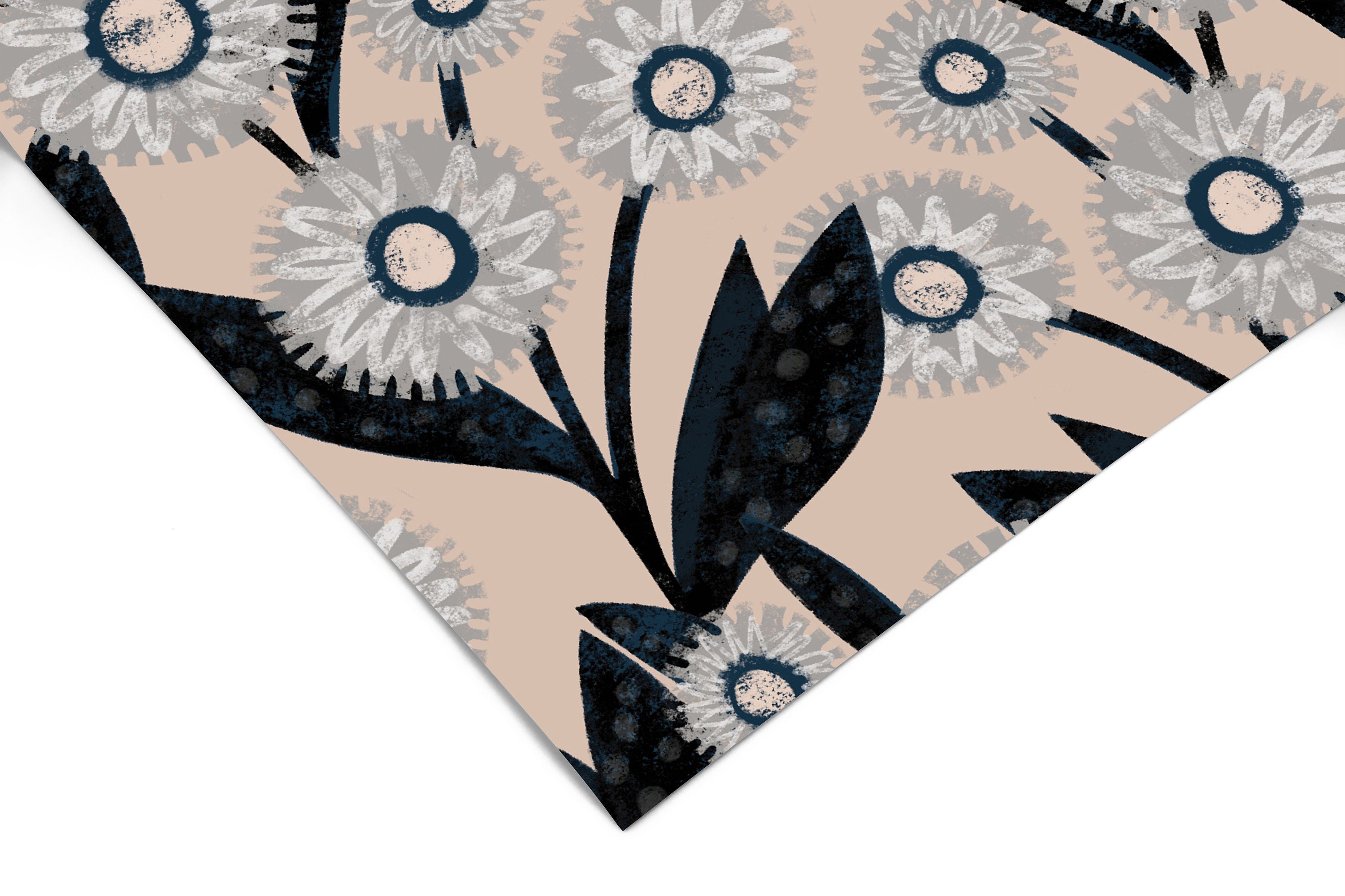 Black Gray Floral Wallpaper Peel and Stick Wallpaper Removable Wallpaper Wall Decor Home Decor Wall Art Printable Wall Art Room Decor 3680 - JamesAndColors