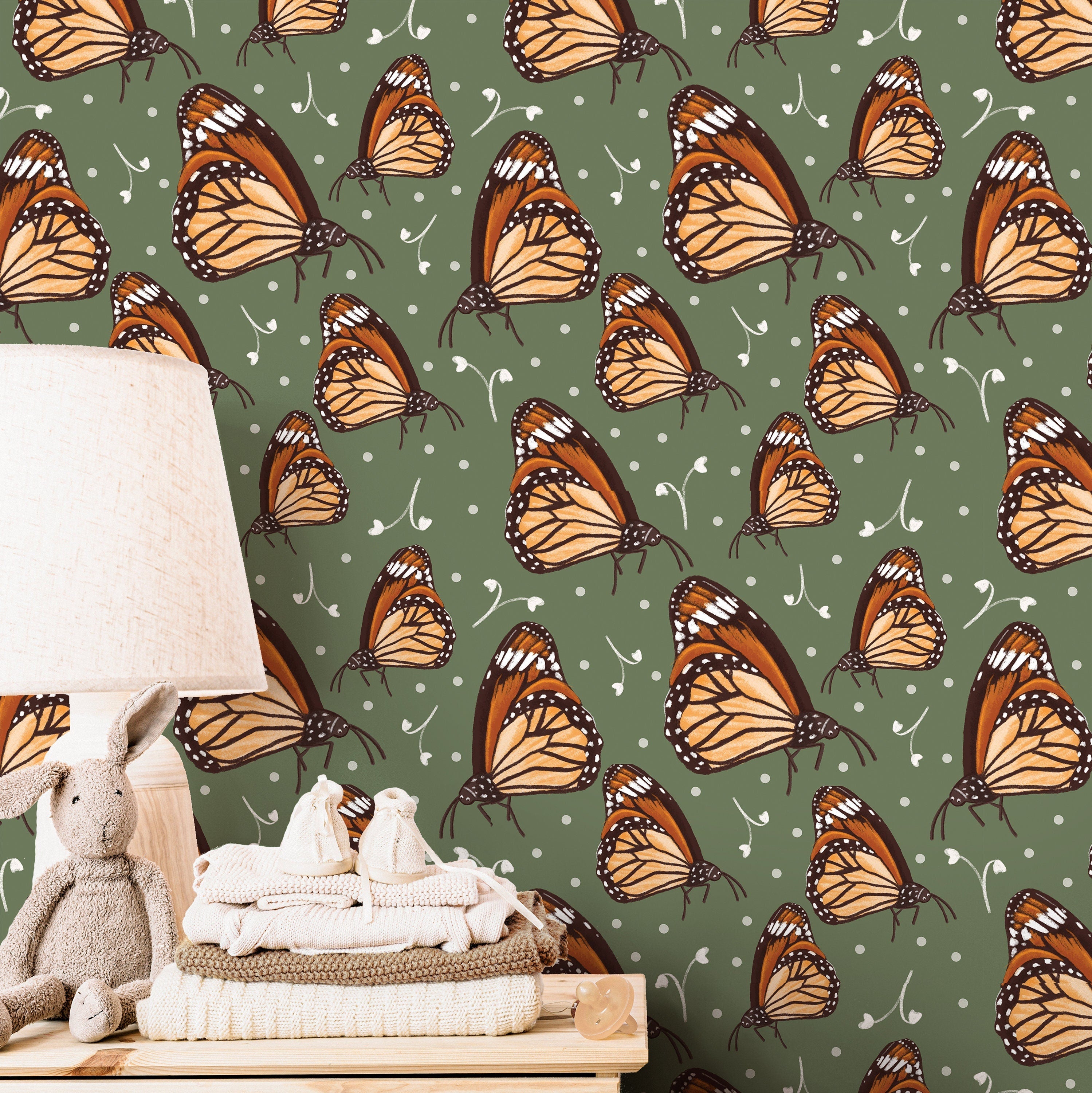 Butterfly Wallpaper | Girls Nursery Wallpaper | Kids Wallpaper | Childrens Wallpaper | Peel Stick Wallpaper | Removable Wallpaper | 3541 - JamesAndColors