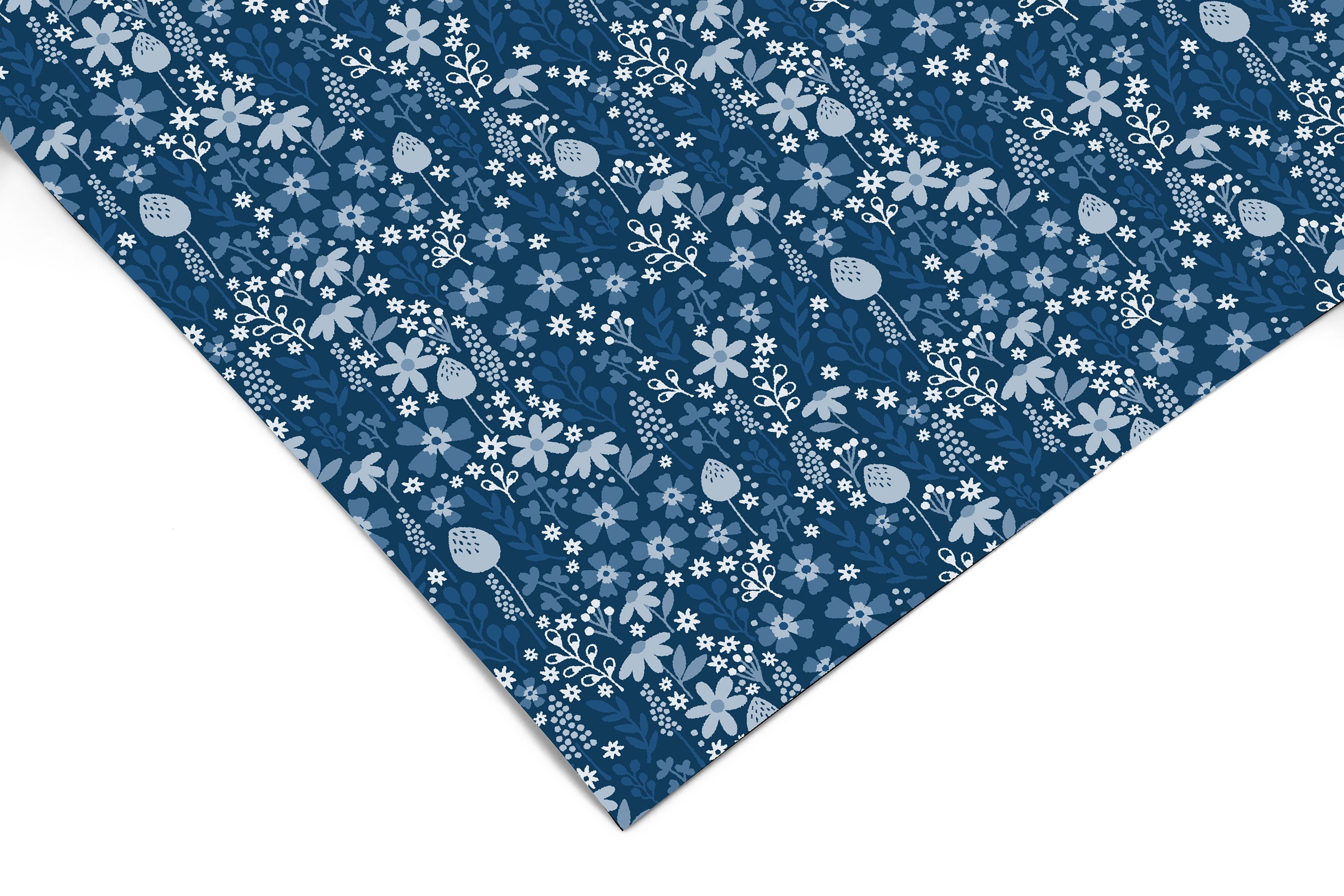 Busy Blue Floral Wallpaper Peel and Stick Wallpaper Removable Wallpaper Wall Decor Home Decor Wall Art Printable Wall Art Room Decor 3697 - JamesAndColors