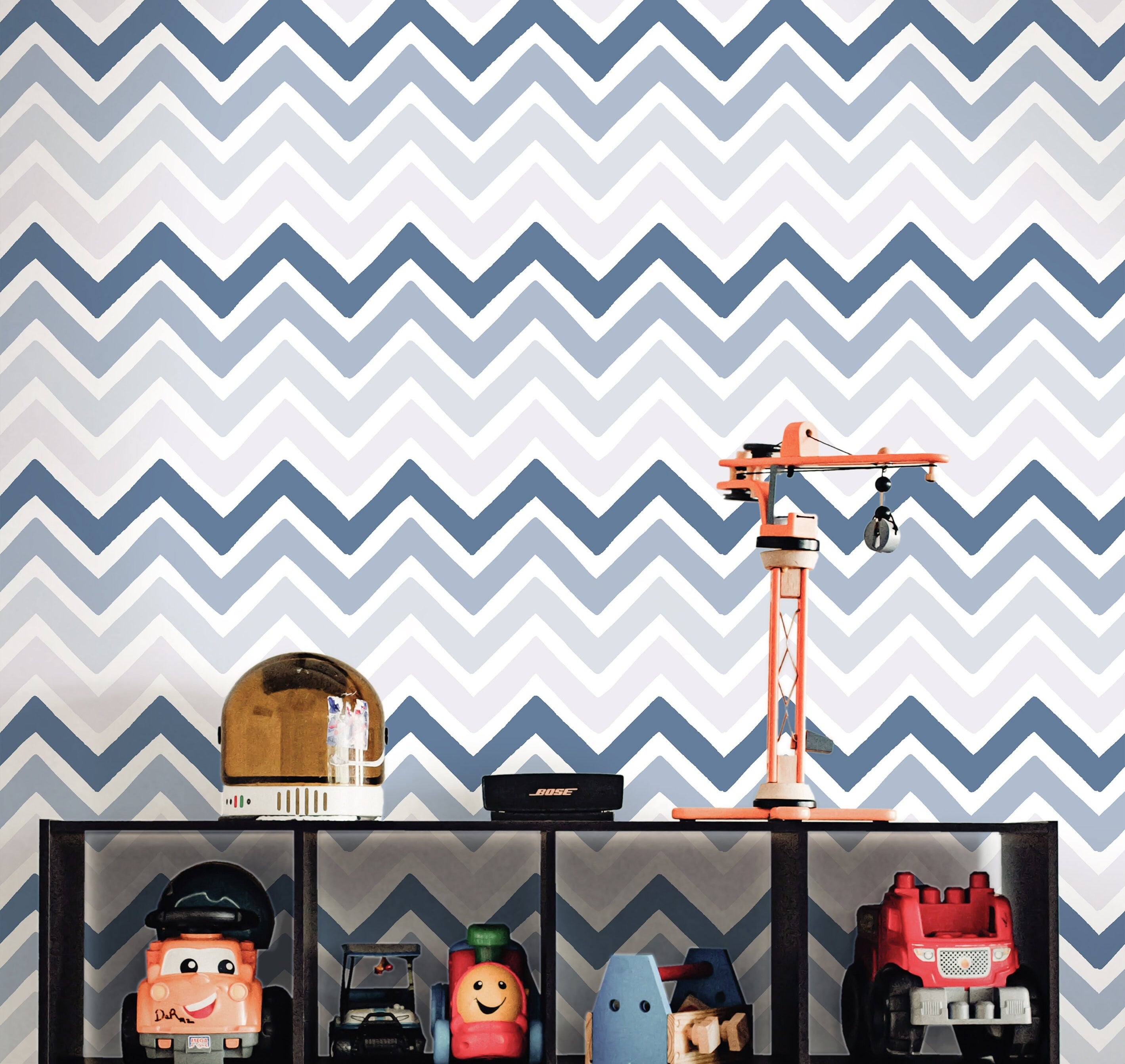 Removable Navy Blue Wallpaper | Boys Nursery Wallpaper | Kids Wallpaper | Childrens Wallpaper | Peel Stick Wallpaper | Boys Room | 3700 - JamesAndColors
