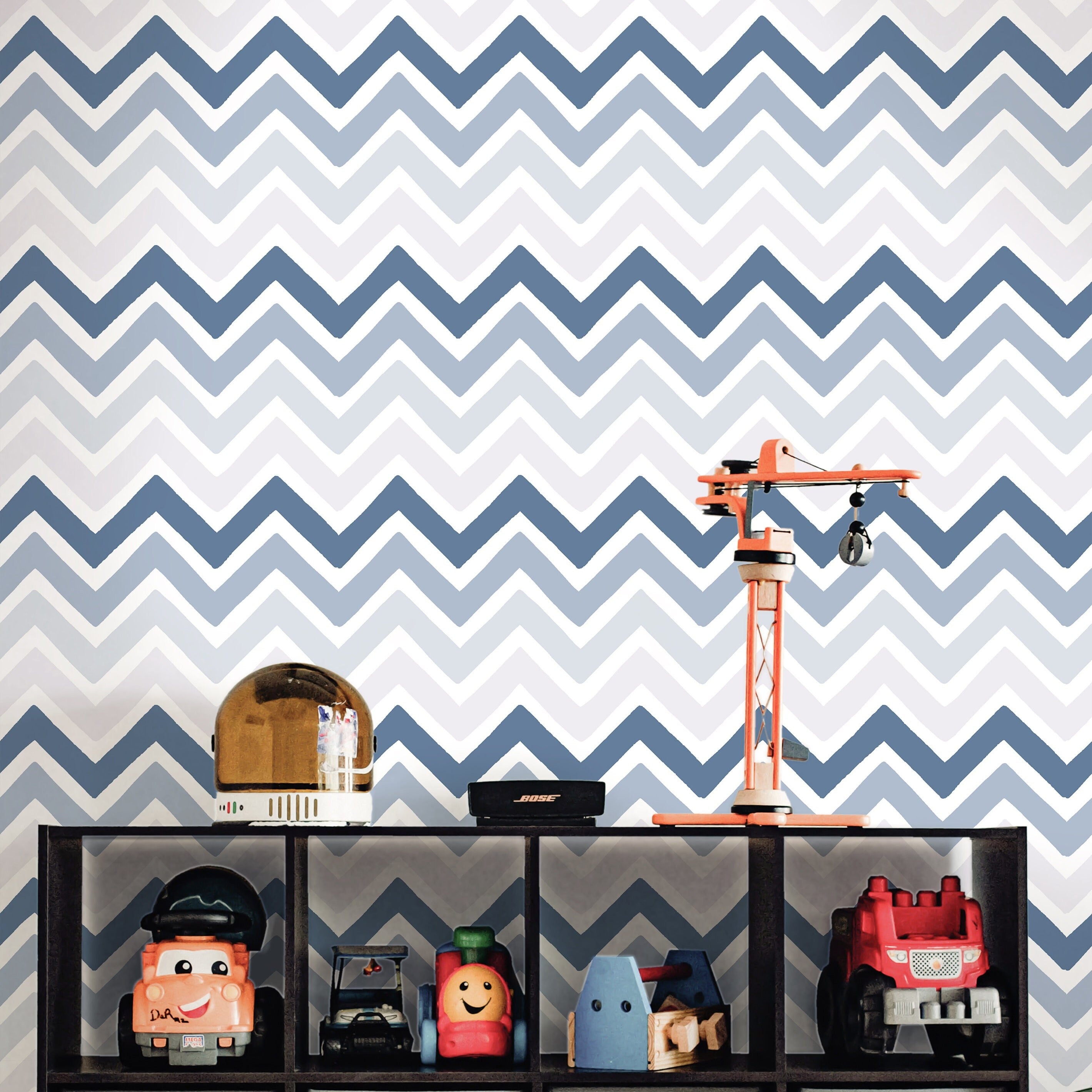 Removable Navy Blue Wallpaper | Boys Nursery Wallpaper | Kids Wallpaper | Childrens Wallpaper | Peel Stick Wallpaper | Boys Room | 3700 - JamesAndColors