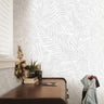 Removable Wallpaper Gray White Leaf Wallpaper | Peel And Stick Wallpaper | Adhesive Wallpaper | Wall Paper Peel Stick Wall Mural 3530 - JamesAndColors