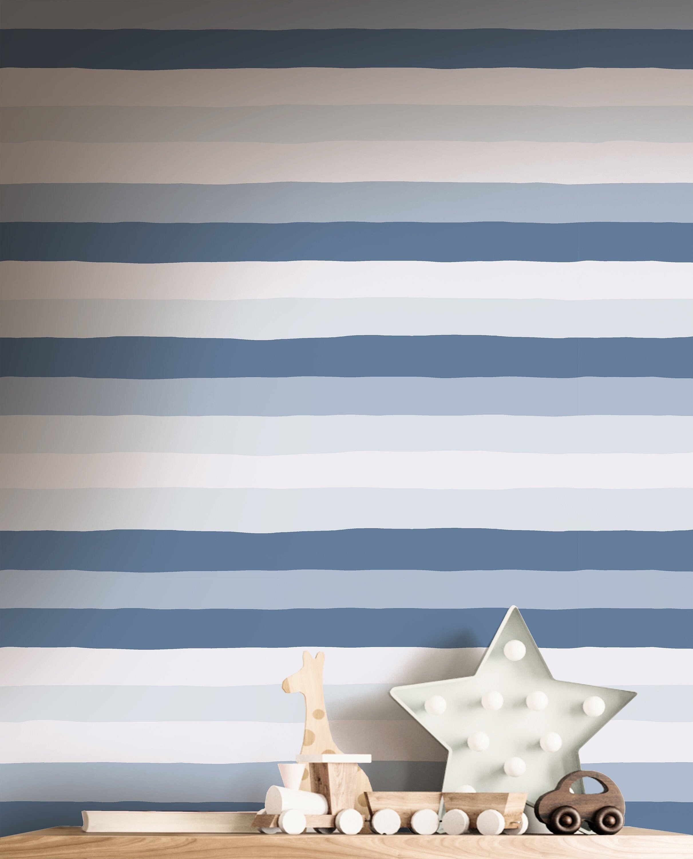 Removable Navy Blue Wallpaper | Boys Nursery Wallpaper | Kids Wallpaper | Childrens Wallpaper | Peel Stick Wallpaper | Boys Room | 3699 - JamesAndColors