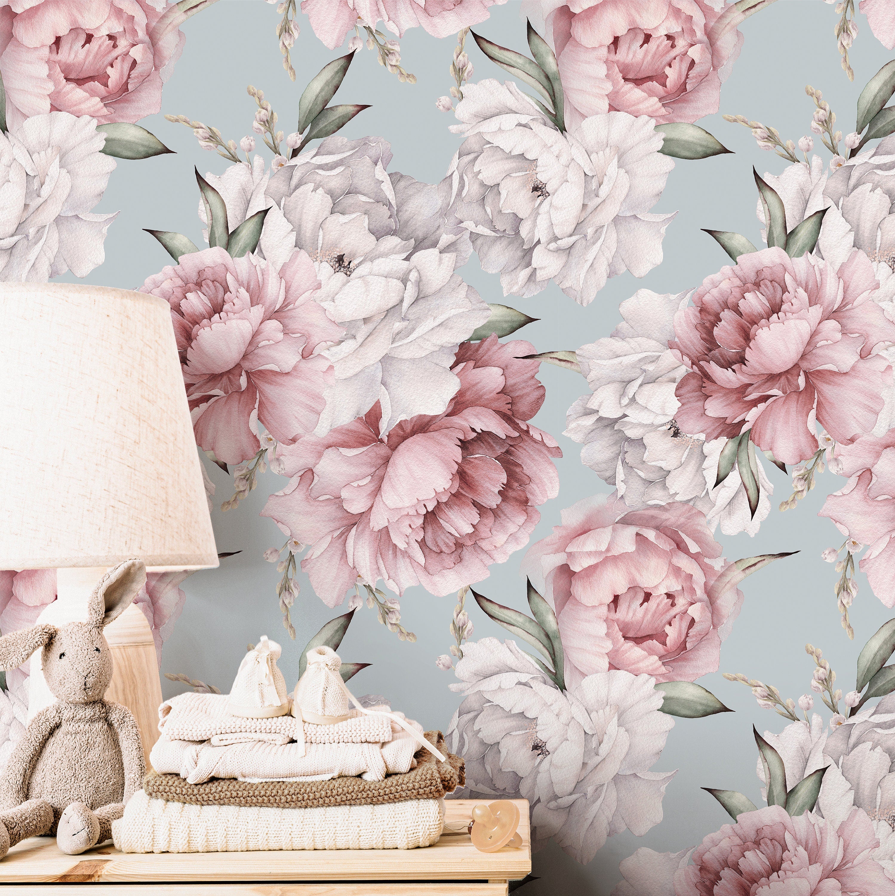 Large Floral Peony Wallpaper Peel and Stick Wallpaper Removable Wallpaper Wall Decor Home Decor Wall Art Printable Wall Art Room Decor 3713 - JamesAndColors