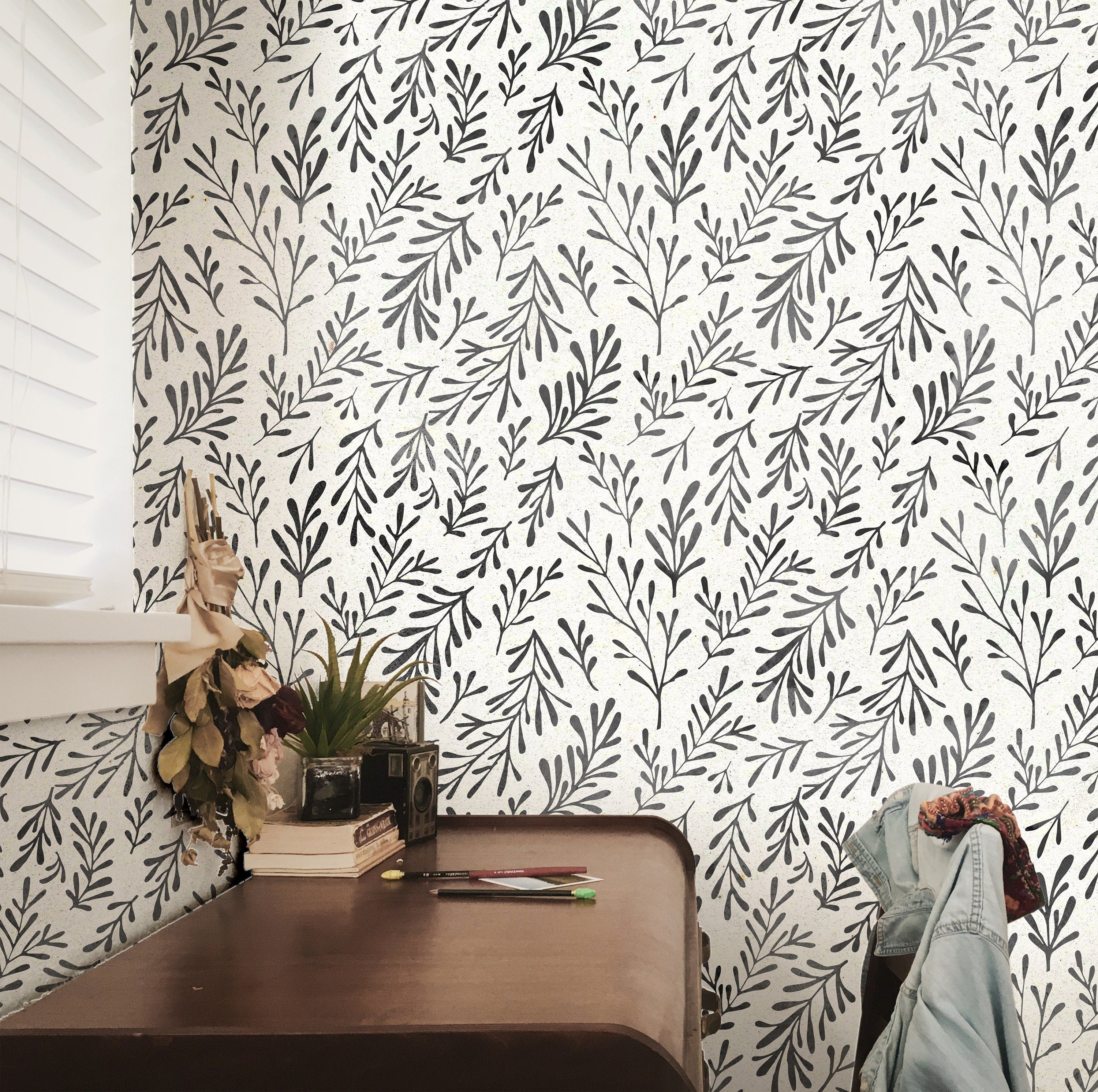 Distressed Boho Ink Wallpaper Peel and Stick Wallpaper Removable Wallpaper Wall Decor Home Decor Wall Art Printable Wall Art Room Decor 3726 - JamesAndColors