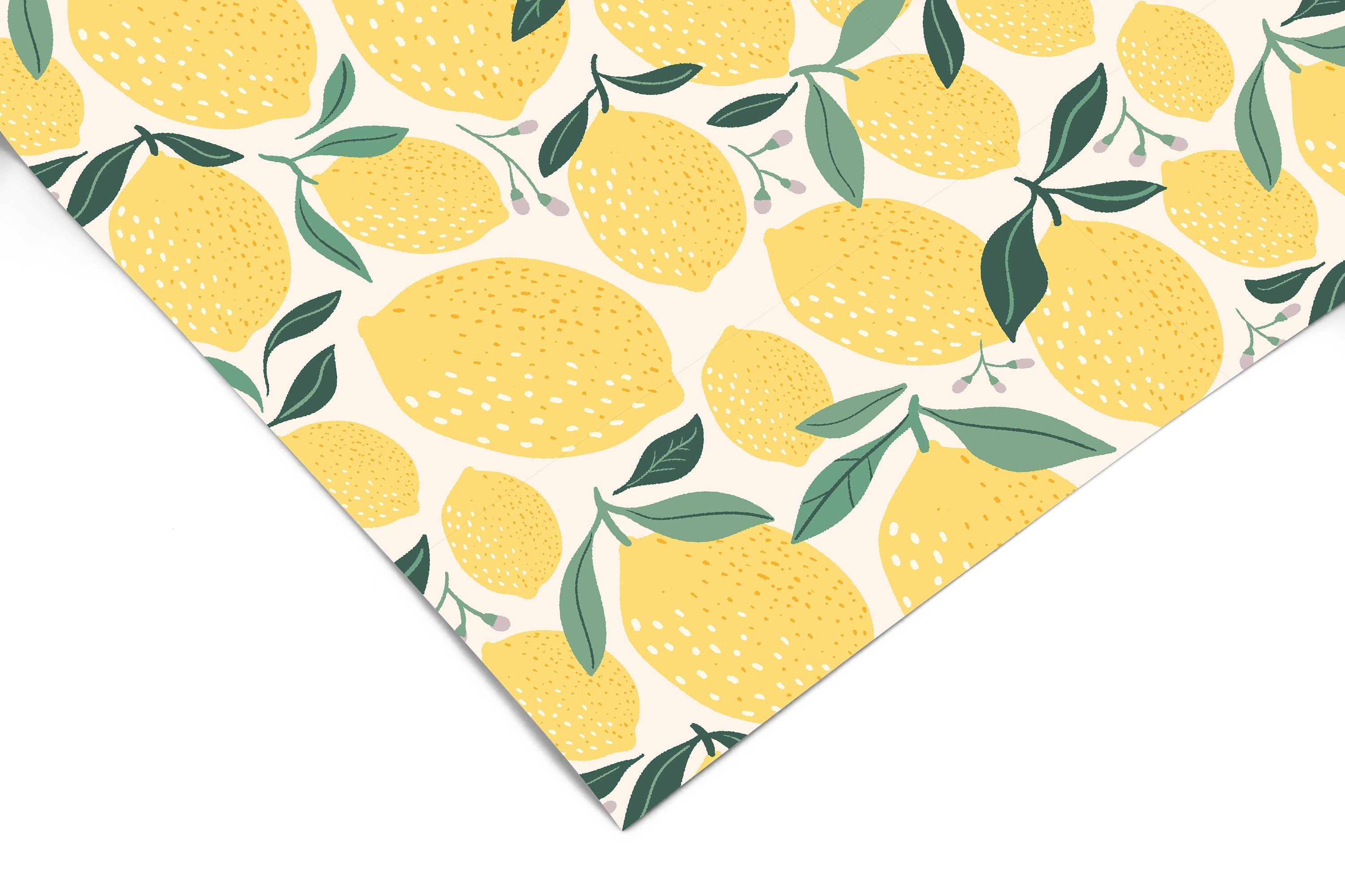Lemons Decor Floral Contact Paper | Peel And Stick Paper | Removable Wallpaper | Shelf Liner | Drawer Liner | Peel and Stick Wallpaper 1126