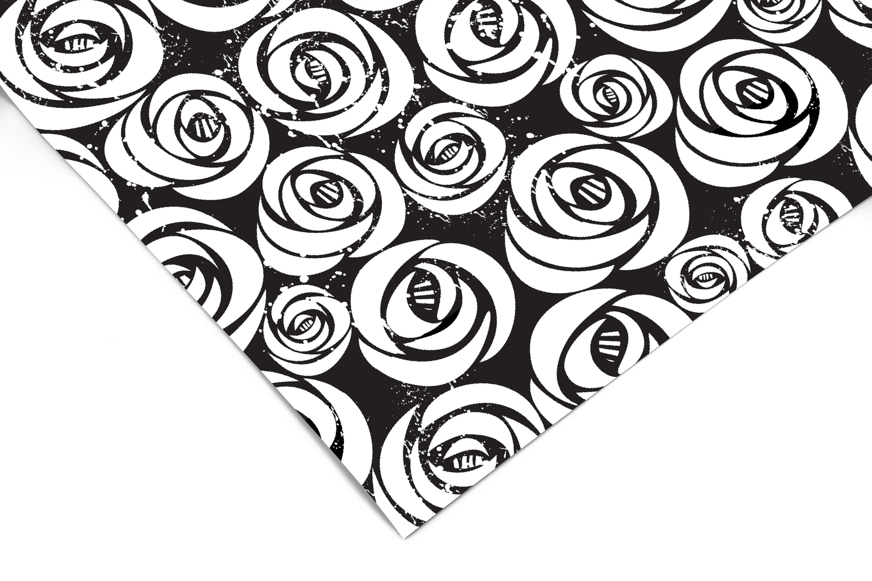 Black White Rose Contact Paper | Peel And Stick Paper | Removable Wallpaper | Shelf Liner | Drawer Liner | Peel and Stick Wallpaper 1128 - JamesAndColors