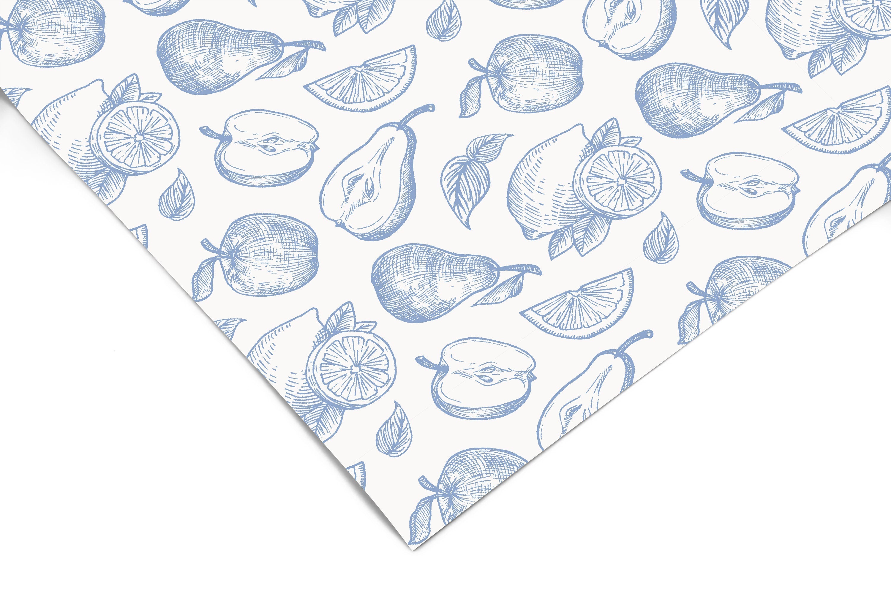 Kitchen Fruit Blue Contact Paper | Peel And Stick Paper | Shelf Liner | Drawer Liner 1131 - James And Colors