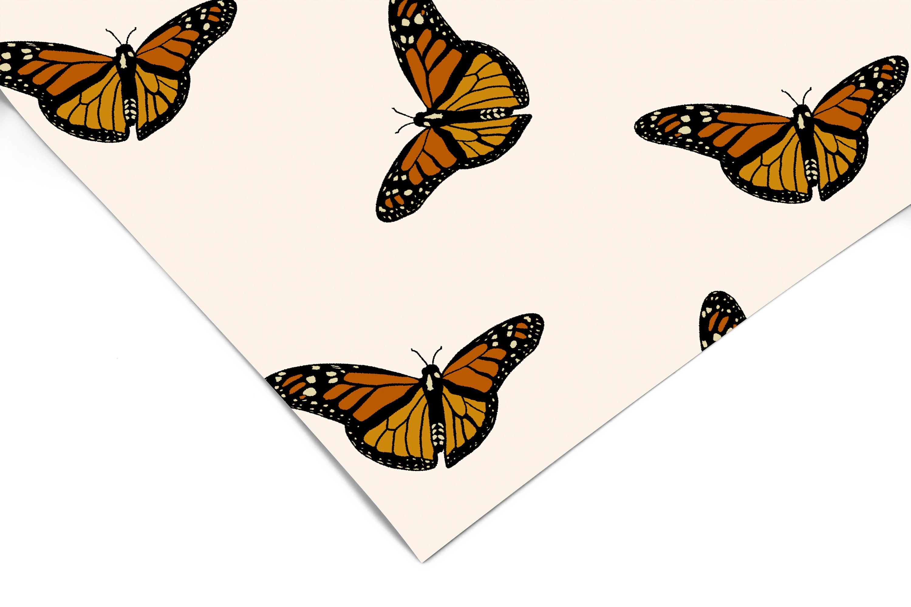 Wallpaper Peel and Stick Wallpaper Cream And Monarch Butterfly Boho Removable Wallpaper Wall Decor Home Decor Wall Art Room Decor 3758 - JamesAndColors