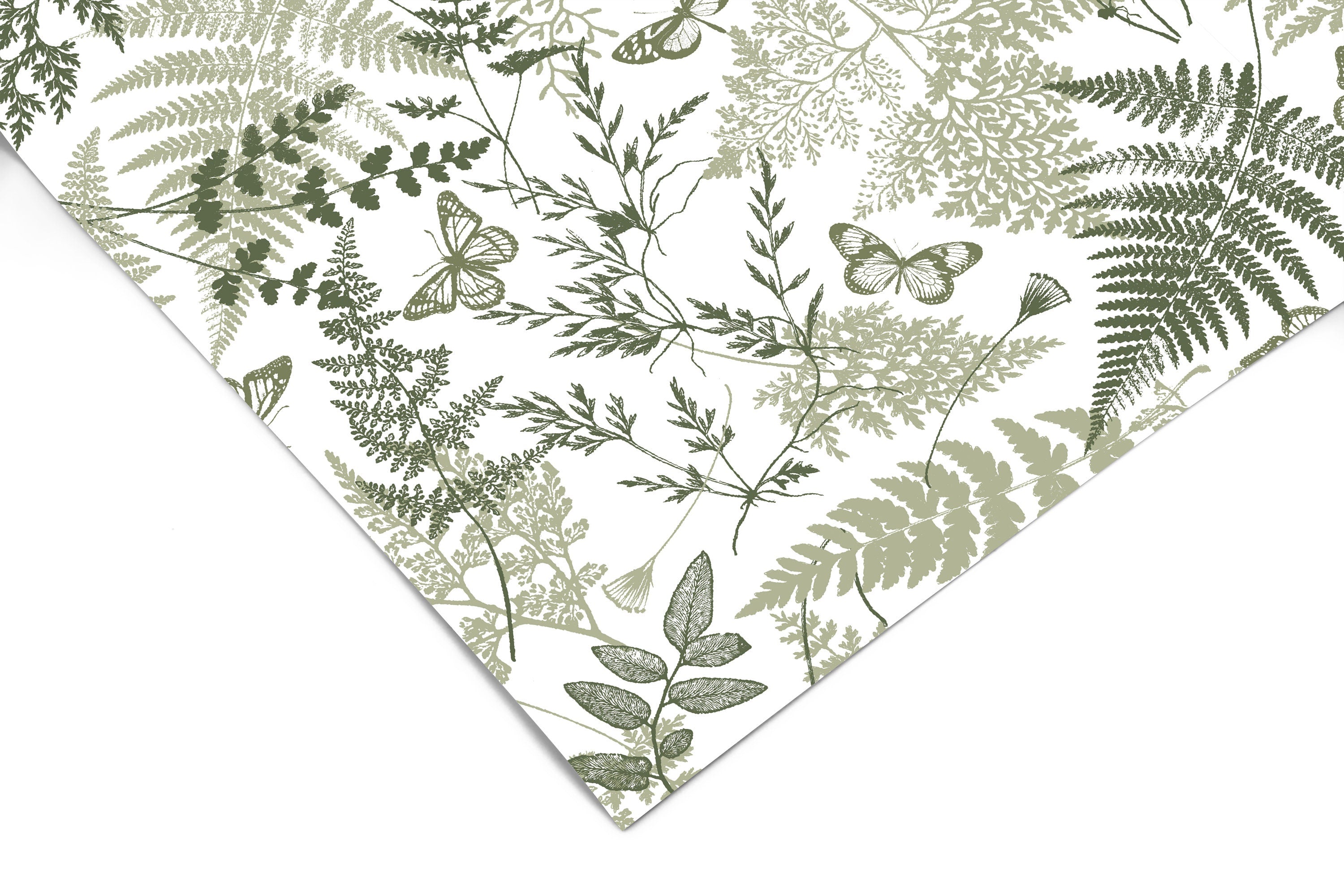 Fern And Butterfly Contact Paper | Peel And Stick Wallpaper | Removable Wallpaper | Shelf Liner | Drawer Liner | Peel and Stick Paper 1089 - JamesAndColors