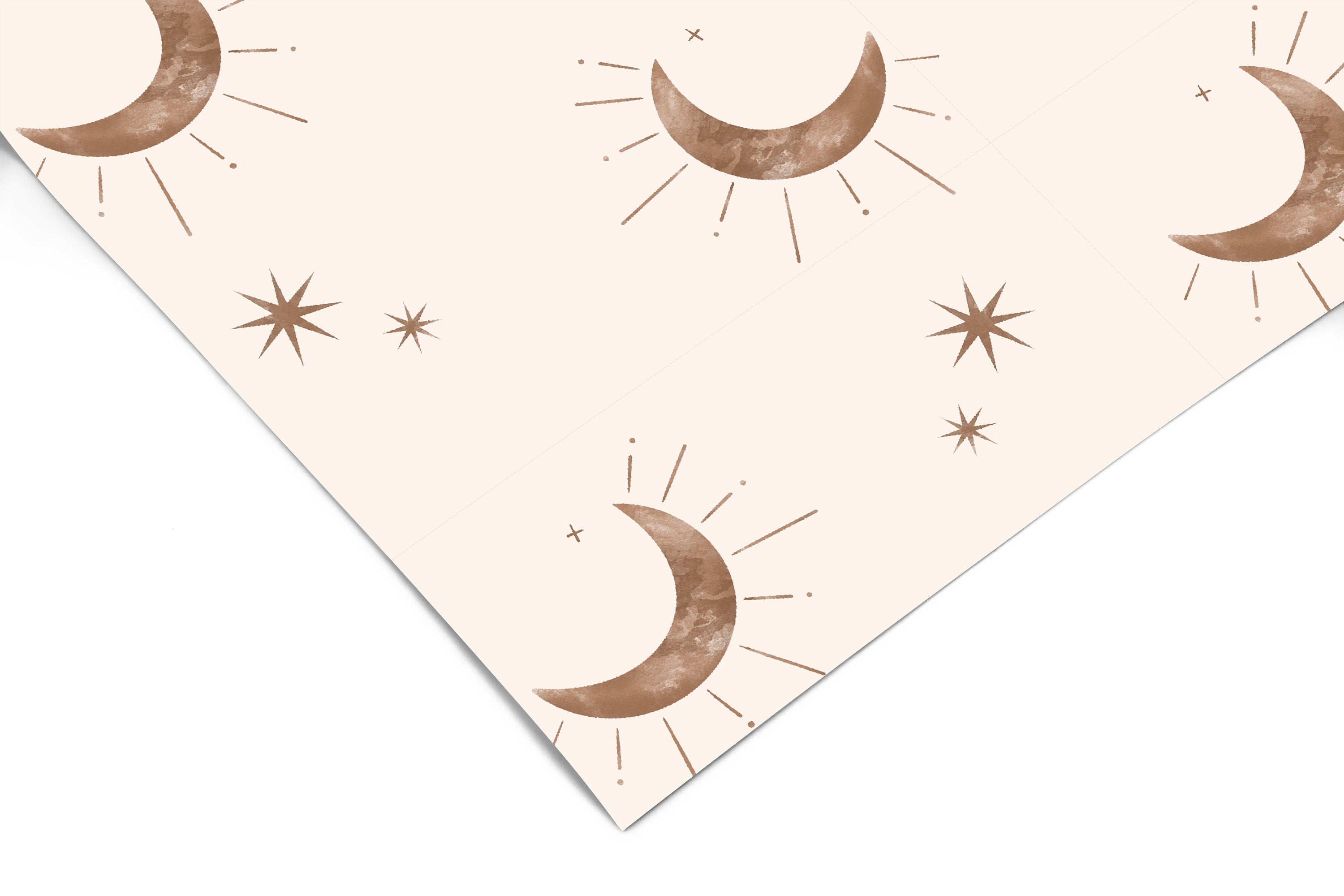 Boho Moon and Stars Contact Paper | Peel And Stick Wallpaper | Removable Wallpaper | Shelf Liner | Drawer Liner Peel and Stick Paper 1155 - JamesAndColors