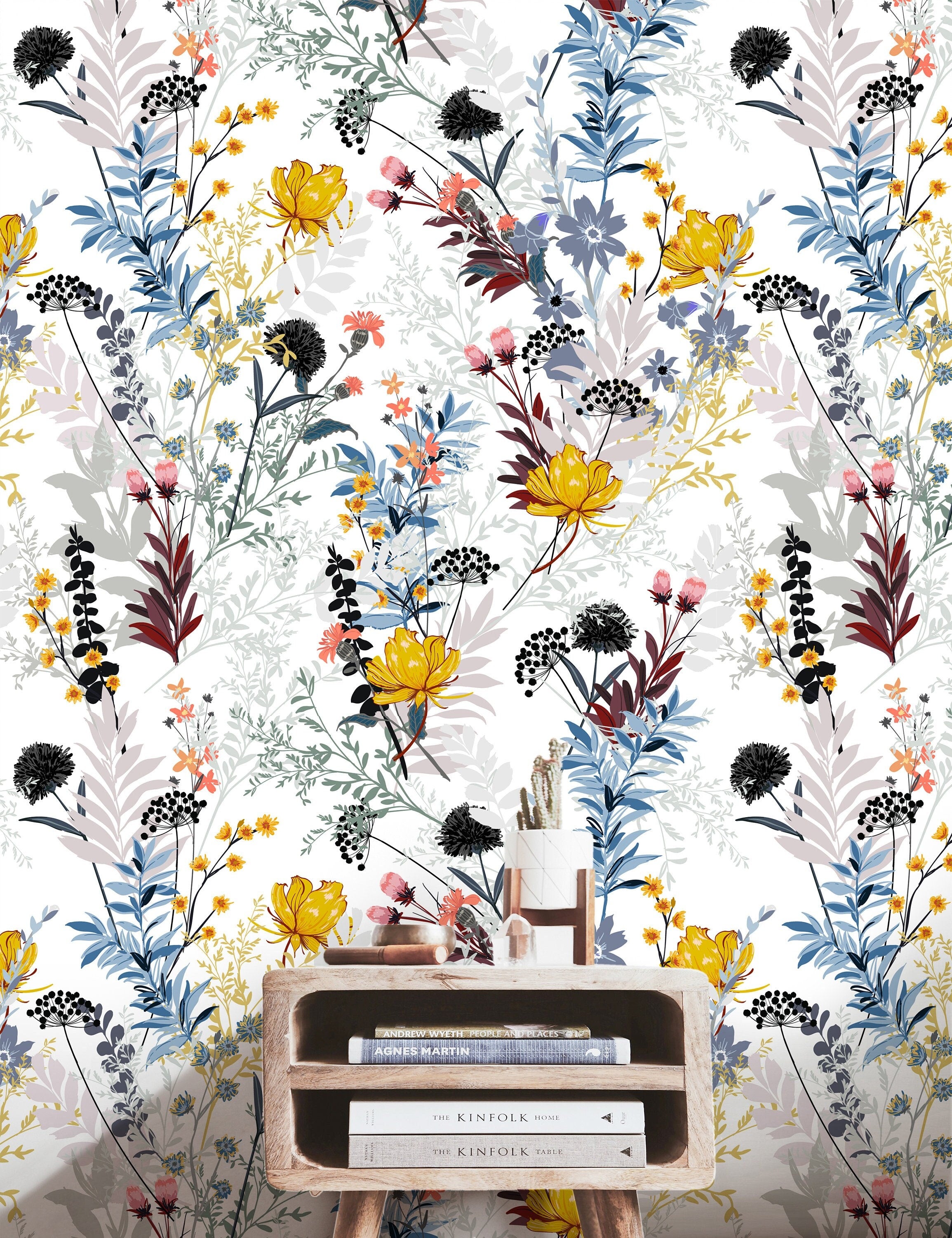 Wallpaper Peel and Stick Wallpaper Colorful Wildflower Floral Removable Wallpaper Wall Decor Home Decor Wall Art Room Decor 3778 - JamesAndColors