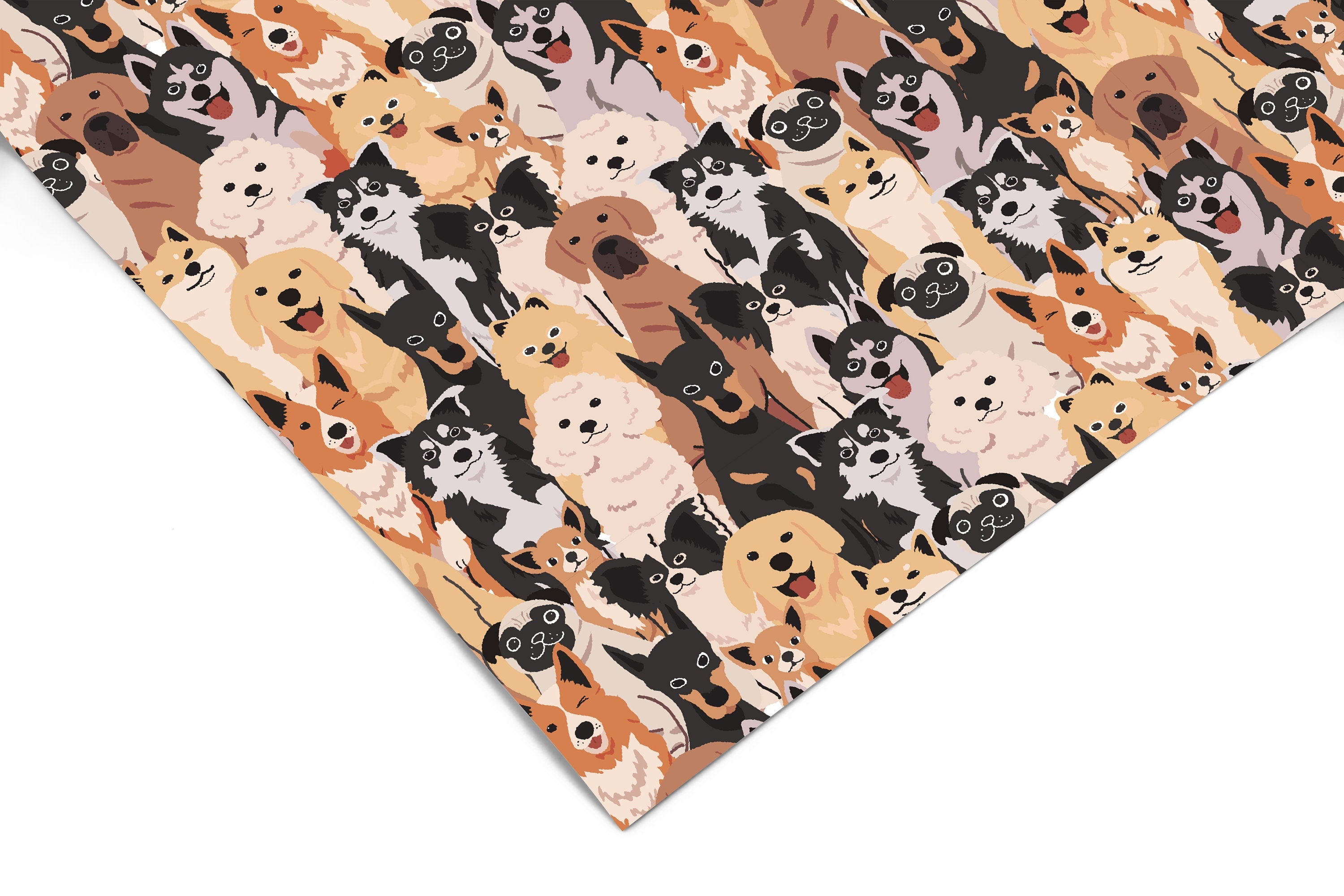 Happy Dogs Pattern Contact Paper | Peel And Stick Wallpaper | Removable Wallpaper | Shelf Liner Drawer Liner Peel and Stick Paper 1115 - JamesAndColors