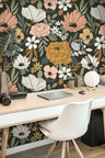 Wallpaper Peel and Stick Wallpaper Vintage Dark Floral Removable Wallpaper Wall Decor Home Decor Wall Art Room Decor 3848 - JamesAndColors