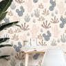 Muted Boho Cactus Wallpaper Peel and Stick Wallpaper Removable Wallpaper Wall Decor Home Decor Wall Art Printable Wall Art Room Decor 3856 - JamesAndColors