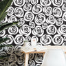 Wallpaper Peel and Stick Wallpaper Black White Distressed Rose Floral Removable Wallpaper Wall Decor Home Decor Wall Art Room Decor 3822 - JamesAndColors