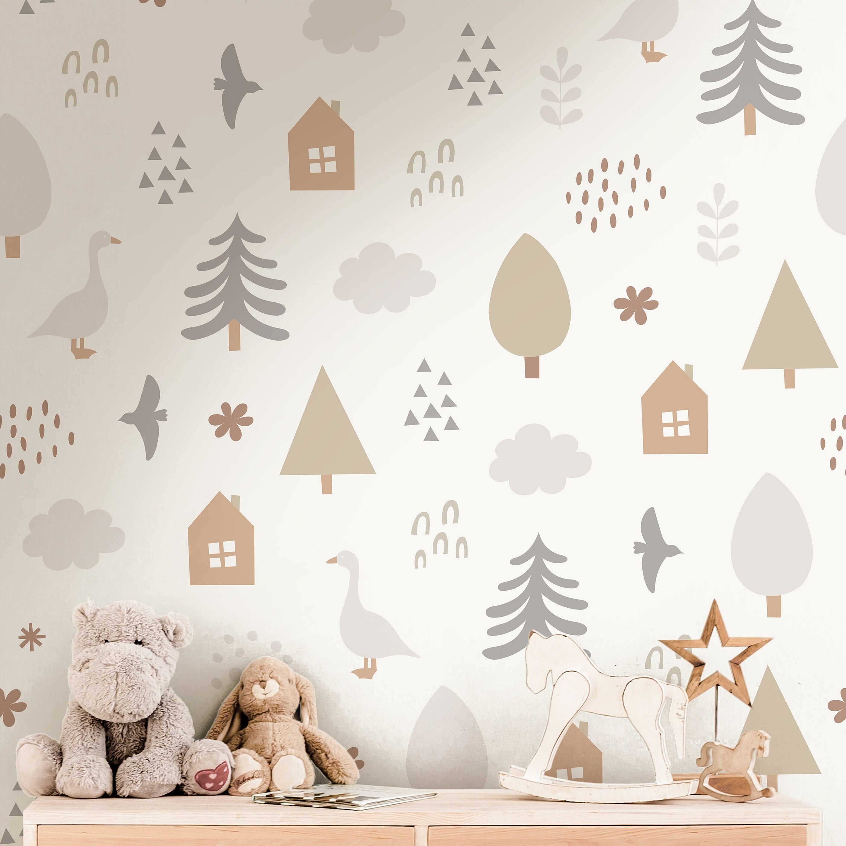 Nursery Wallpaper | Girls Nursery Wallpaper | Kids Wallpaper | Childrens Wallpaper | Peel Stick Wallpaper | Removable Wallpaper | 3784 - JamesAndColors