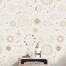 Gold Cream Sun Moon Wallpaper Peel and Stick Wallpaper Removable Wallpaper Wall Decor Home Decor Wall Art Printable Wall Art Room Decor 3787 - JamesAndColors
