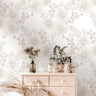 Wallpaper Peel and Stick Wallpaper Tan Cream Floral Outline Removable Wallpaper Wall Decor Home Decor Wall Art Room Decor 3873 - JamesAndColors