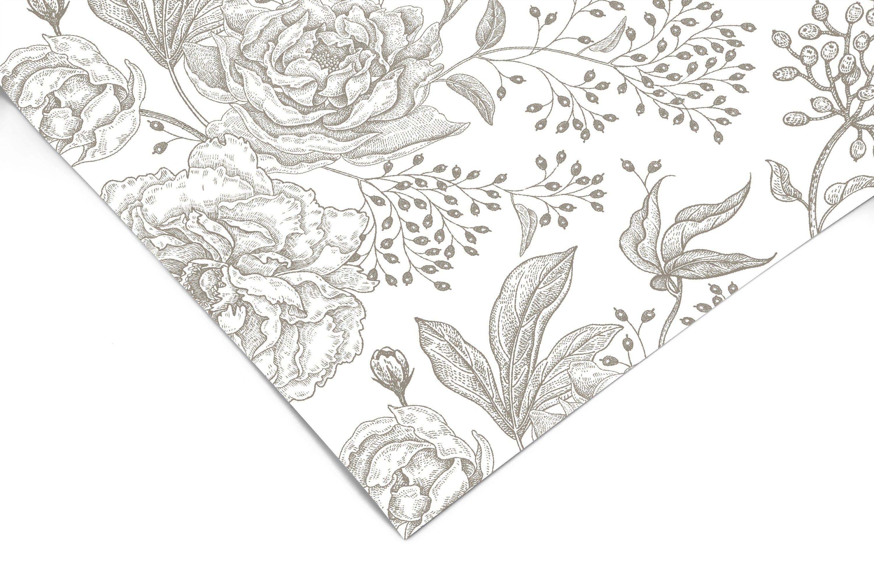Neutral Floral Contact Paper | Peel And Stick Paper | Removable Wallpaper | Shelf Liner | Drawer Liner | Peel and Stick Wallpaper 1127