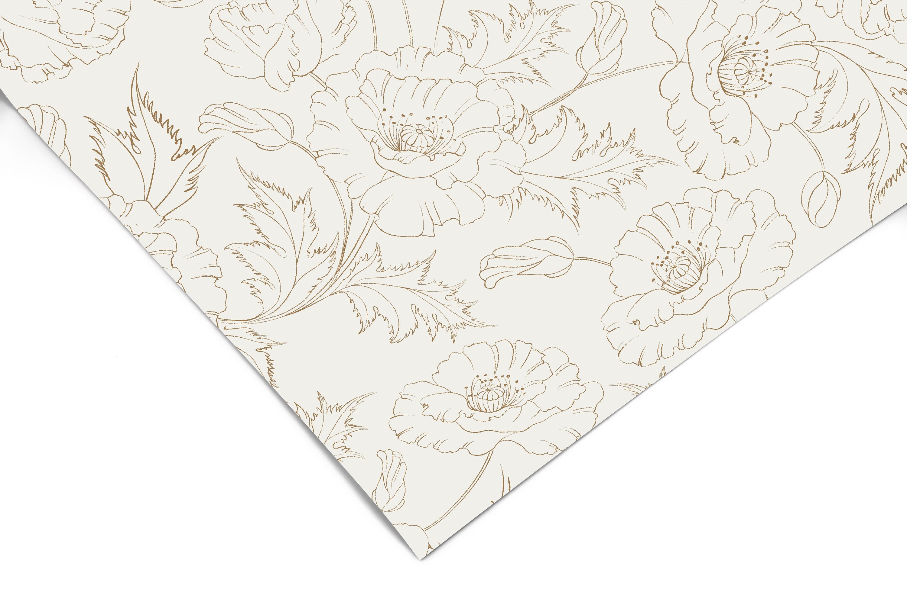 Neutral Cream Floral Contact Paper | Peel And Stick Paper | Removable Wallpaper | Shelf Liner | Drawer Liner | Peel and Stick Wallpaper 1129