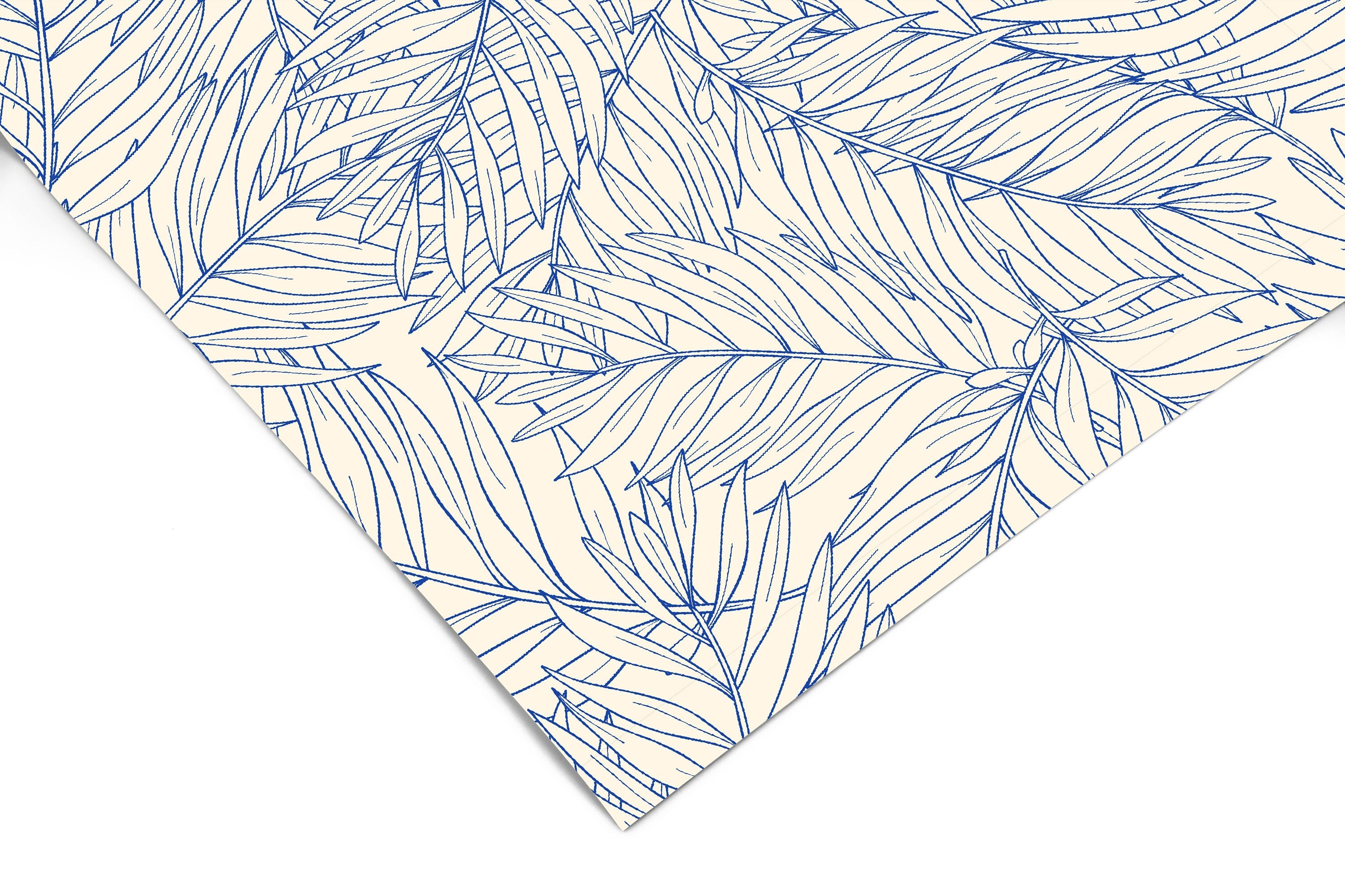 Blue Palm Leaves Contact Paper | Shelf Liner | Drawer Liner Peel and Stick Paper 1144 - James And Colors