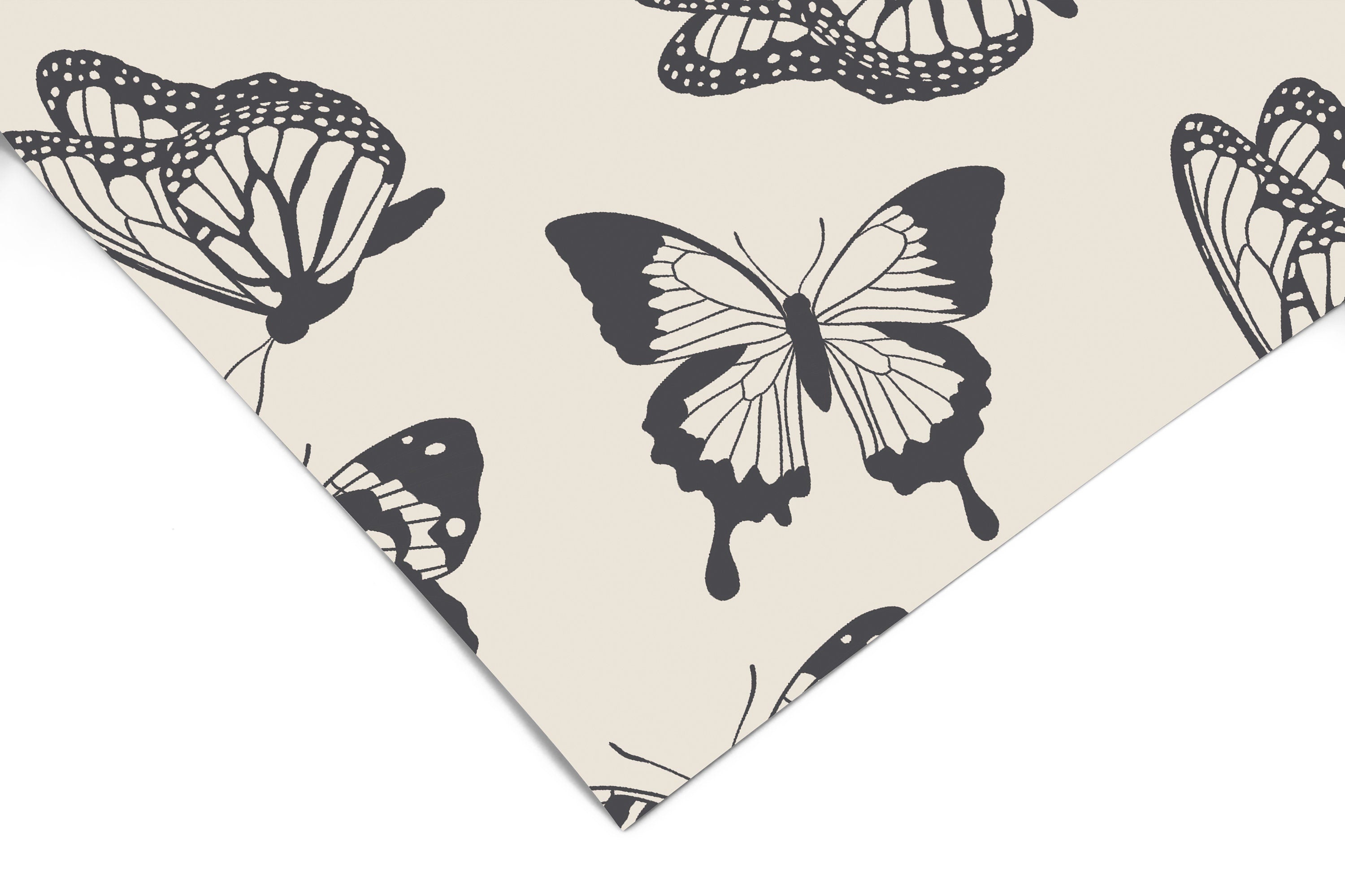 Butterfly Cream Black Wallpaper | Girls Nursery Wallpaper | Kids Wallpaper | Childrens Wallpaper | Peel Stick Removable Wallpaper | 3839 - JamesAndColors