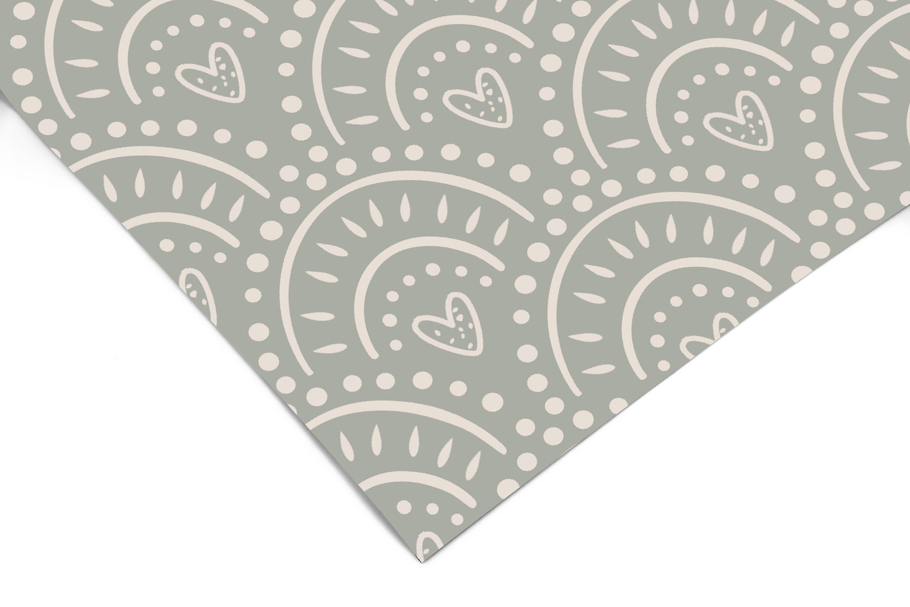 Boho Hearts Wallpaper | Girls Nursery Wallpaper | Kids Wallpaper | Childrens Wallpaper | Peel Stick Wallpaper | Removable Wallpaper | 3825 - JamesAndColors
