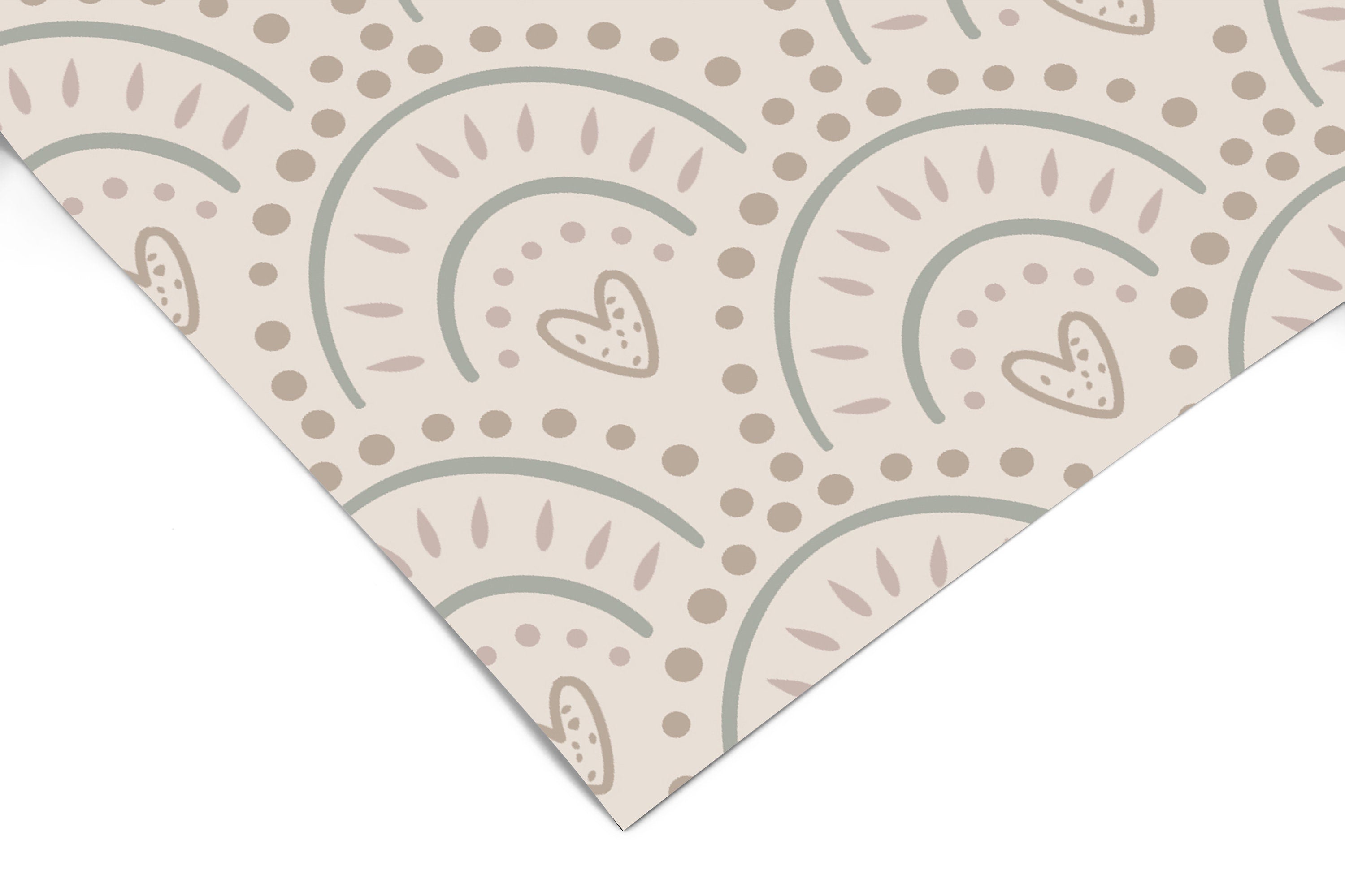 Boho Hearts Wallpaper | Girls Nursery Wallpaper | Kids Wallpaper | Childrens Wallpaper | Peel Stick Wallpaper | Removable Wallpaper | 3826 - JamesAndColors