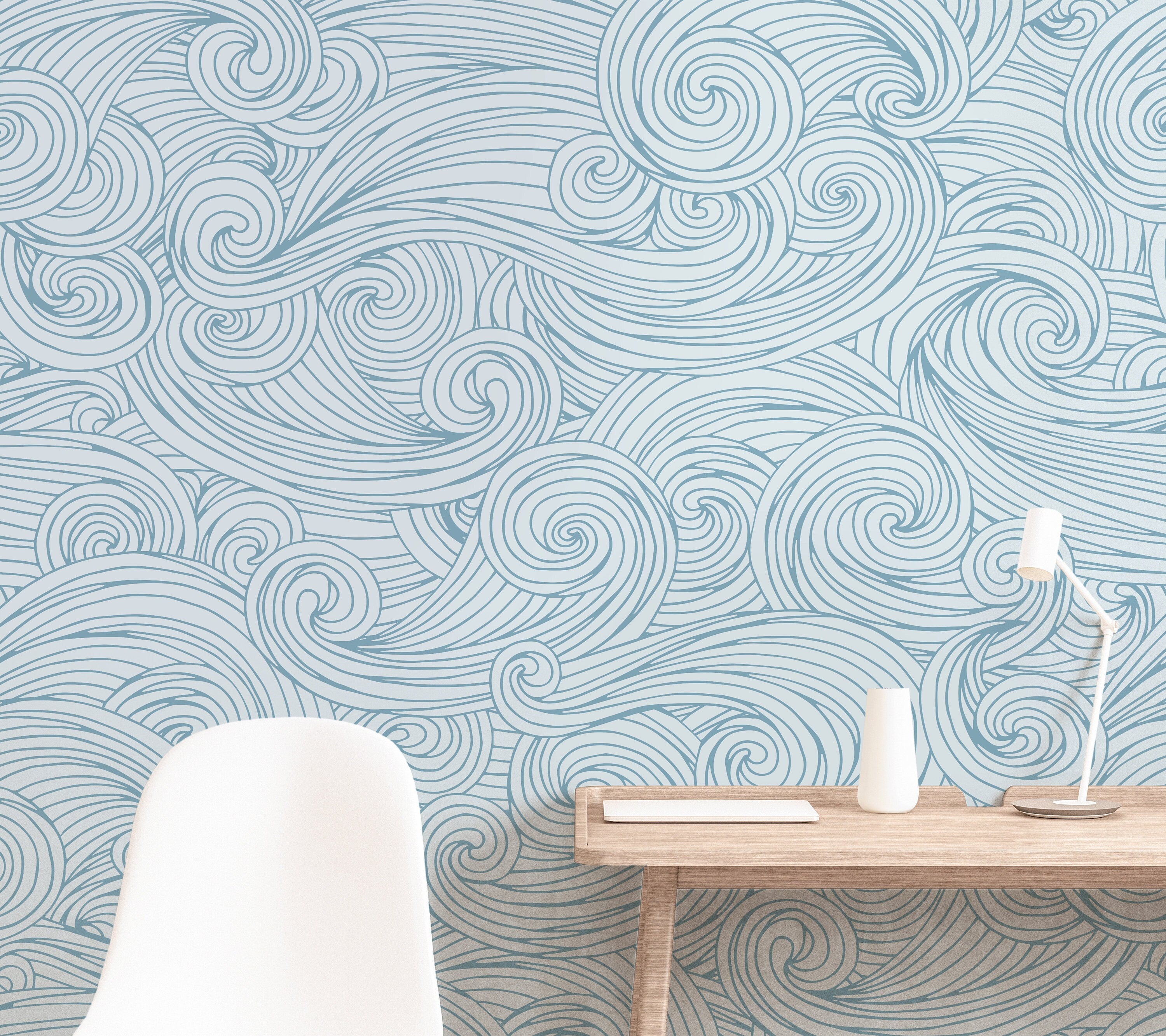 Wallpaper Peel and Stick Wallpaper Blue Crashing Ocean Waves Removable Wallpaper Wall Decor Home Decor Wall Art Room Decor 3834 - JamesAndColors