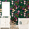 Wildflowers Wallpaper | Girls Nursery Wallpaper | Kids Wallpaper | Childrens Wallpaper | Peel Stick Wallpaper | Removable Wallpaper | 3864 - JamesAndColors