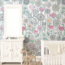 Wildflowers Wallpaper | Girls Nursery Wallpaper | Kids Wallpaper | Childrens Wallpaper | Peel Stick Wallpaper | Removable Wallpaper | 3862 - JamesAndColors