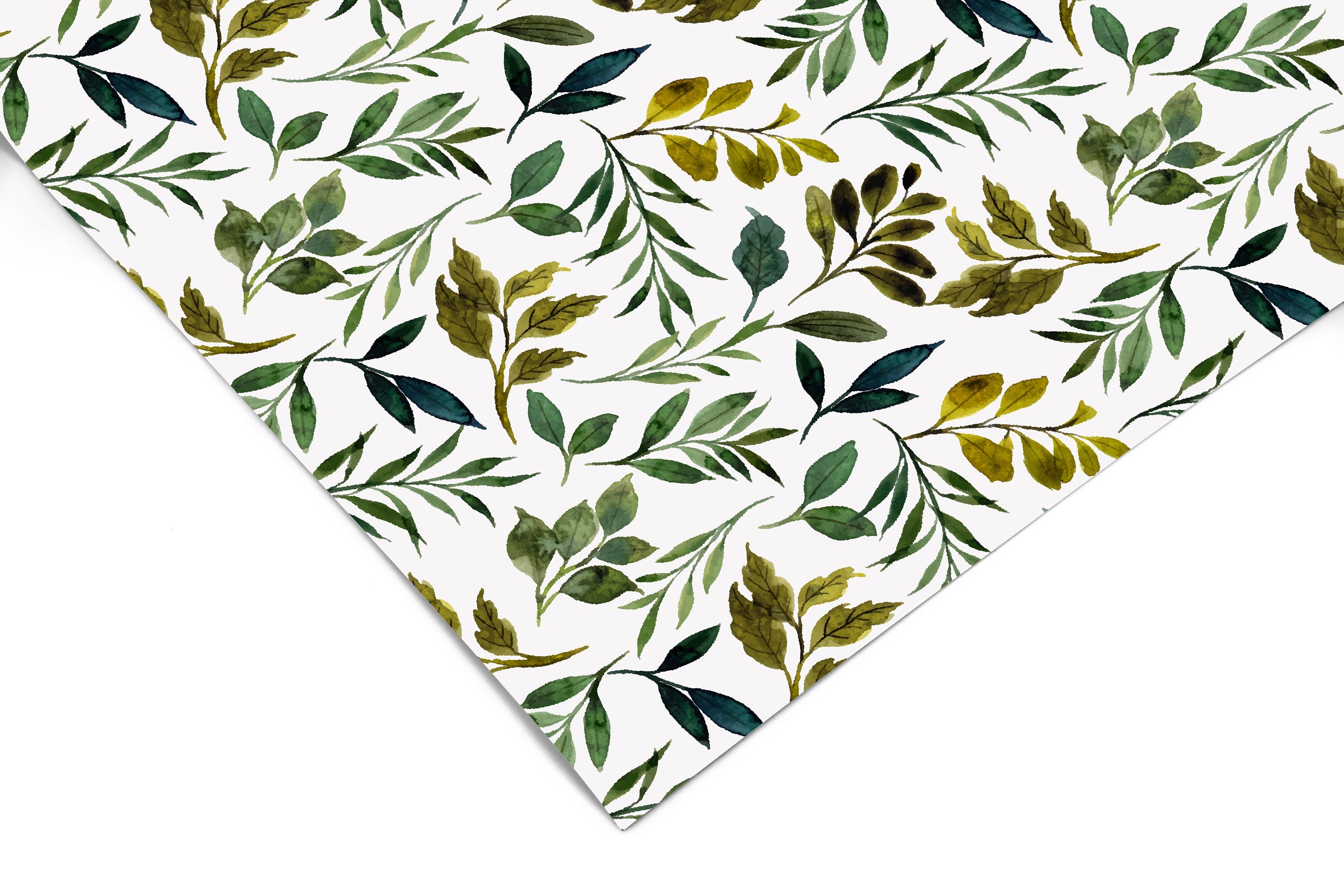 Watercolor Leaves Contact Paper | Peel And Stick Paper | Removable Wallpaper | Shelf Liner | Drawer Liner | Peel and Stick Wallpaper 1183 - JamesAndColors