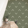 Wallpaper Peel and Stick Wallpaper Boho Chevron Green Removable Wallpaper Wall Decor Home Decor Wall Art Room Decor 3835 - JamesAndColors