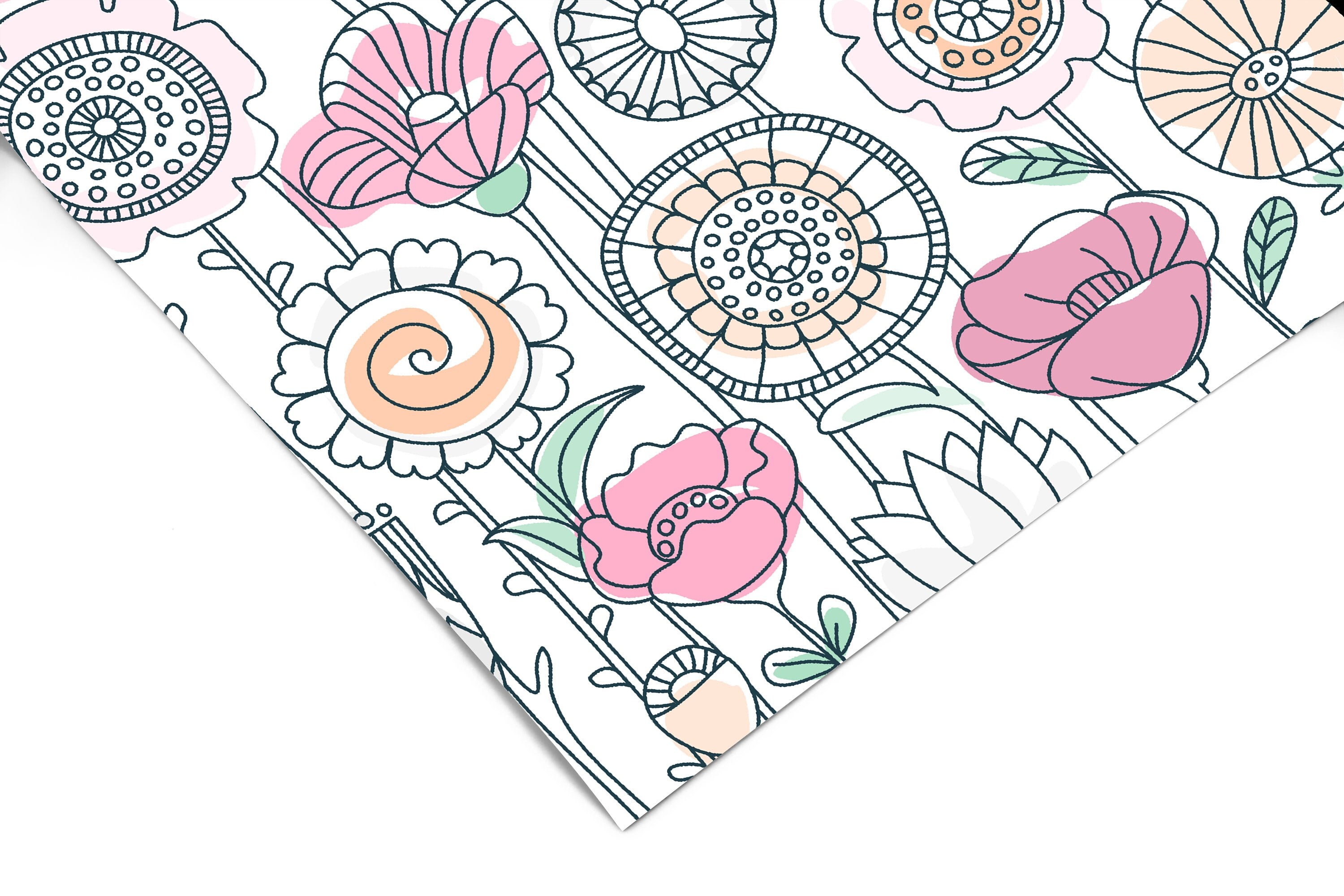 Wildflowers Wallpaper | Girls Nursery Wallpaper | Kids Wallpaper | Childrens Wallpaper | Peel Stick Wallpaper | Removable Wallpaper | 3862 - JamesAndColors