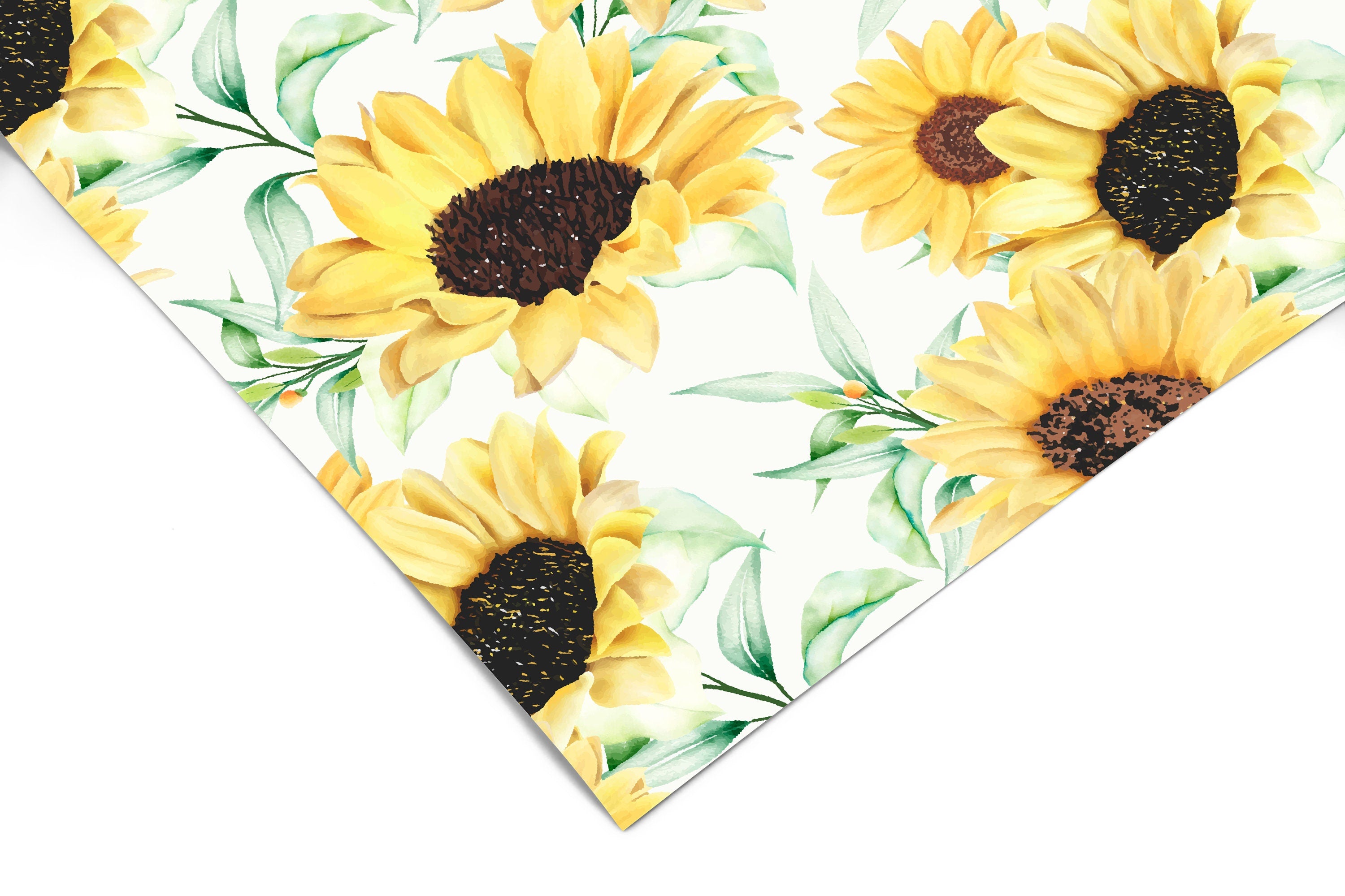 Contact Paper Sunflower Floral | Peel And Stick Wallpaper | Removable Wallpaper | Shelf Liner | Drawer Liner | Peel and Stick Paper 1200