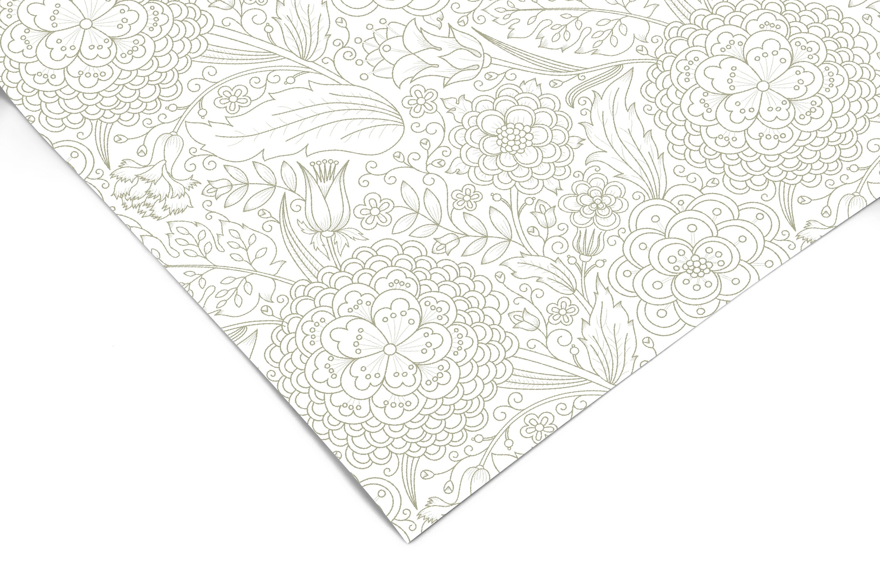 Contact Paper Elegant Floral Cream | Peel And Stick Wallpaper | Removable Wallpaper | Shelf Liner | Drawer Liner | Peel and Stick Paper 1199