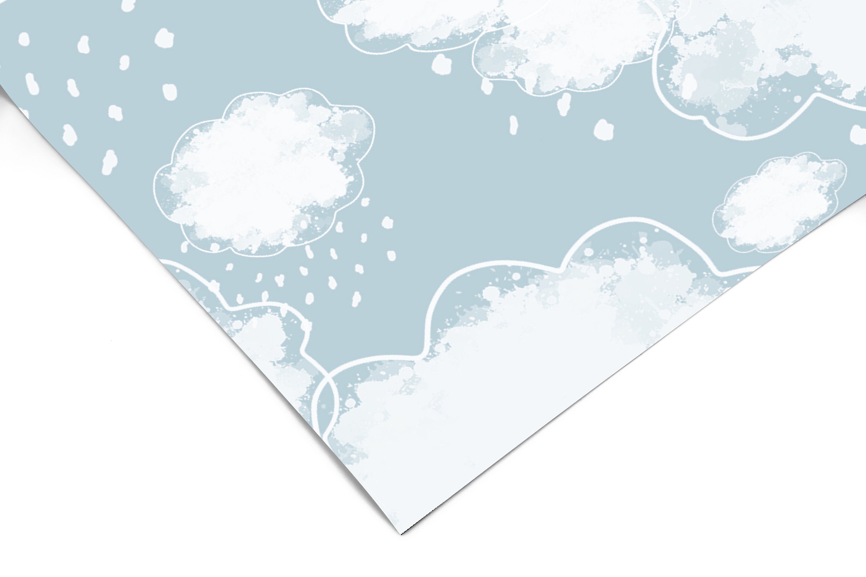 Blue Sky White Clouds Wallpaper | Girls Nursery Wallpaper | Kids Wallpaper | Childrens Wallpaper | Peel Stick Removable Wallpaper | 3905 - JamesAndColors