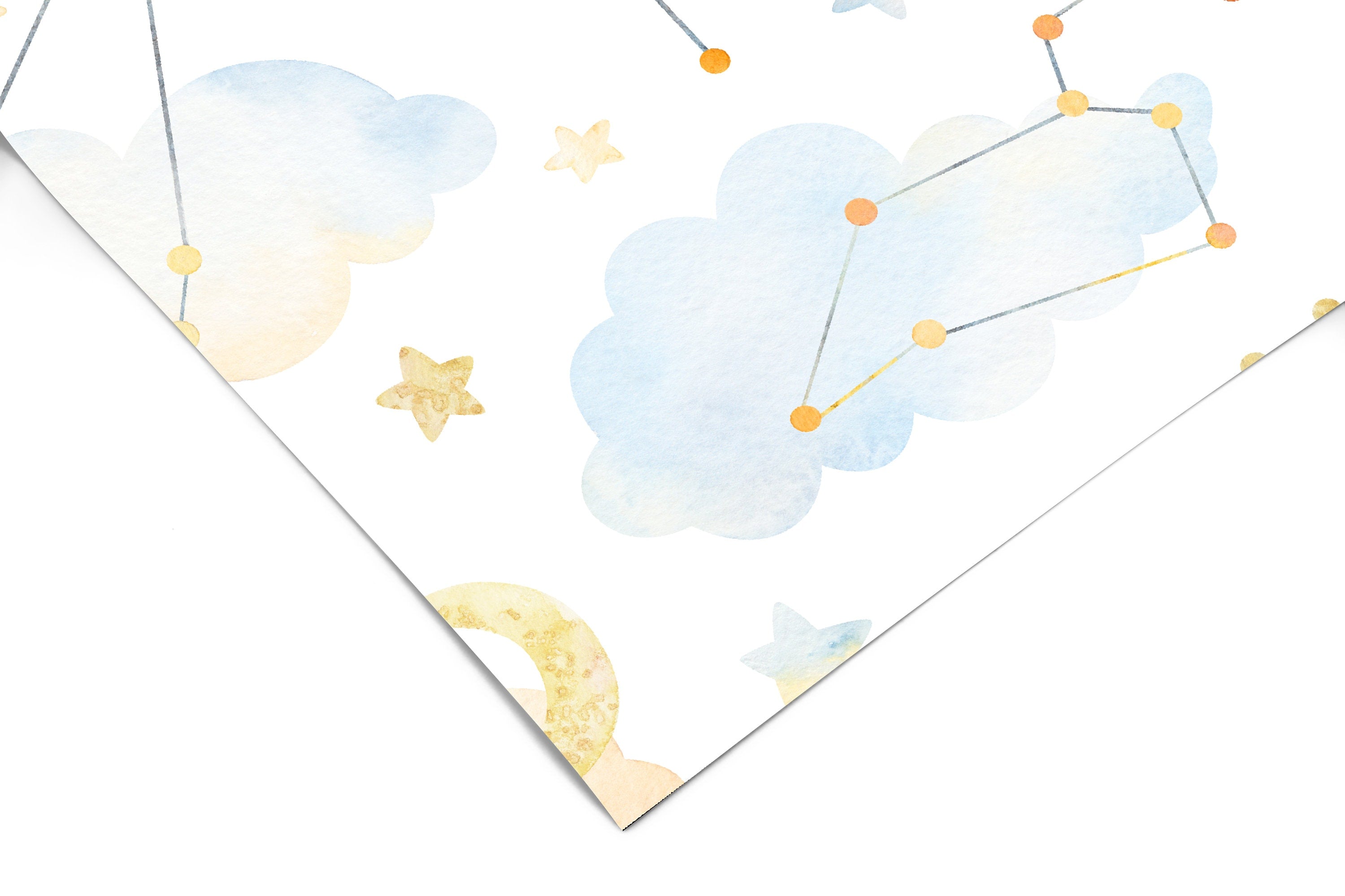 Constellations and Clouds Wallpaper | Girls Nursery Wallpaper | Kids Wallpaper | Childrens Wallpaper | Peel Stick Removable Wallpaper | 3913 - JamesAndColors