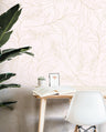 Wallpaper Peel and Stick Wallpaper Cream Floral Outline Minimalist Removable Wallpaper Wall Decor Home Decor Wall Art Room Decor 3910 - JamesAndColors