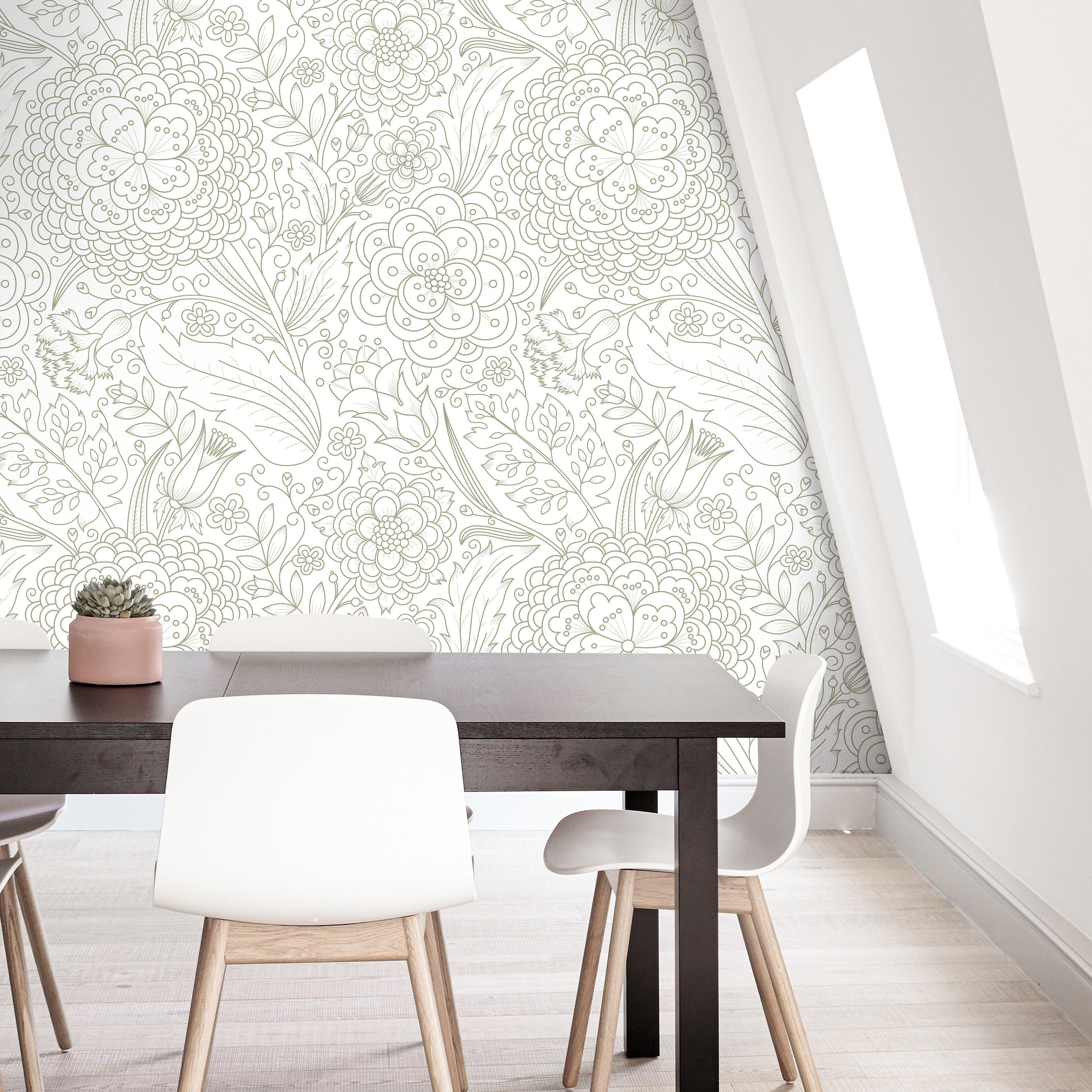 Wallpaper Peel and Stick Wallpaper Light And Cream Floral Modern Removable Wallpaper Wall Decor Home Decor Wall Art Room Decor - JamesAndColors