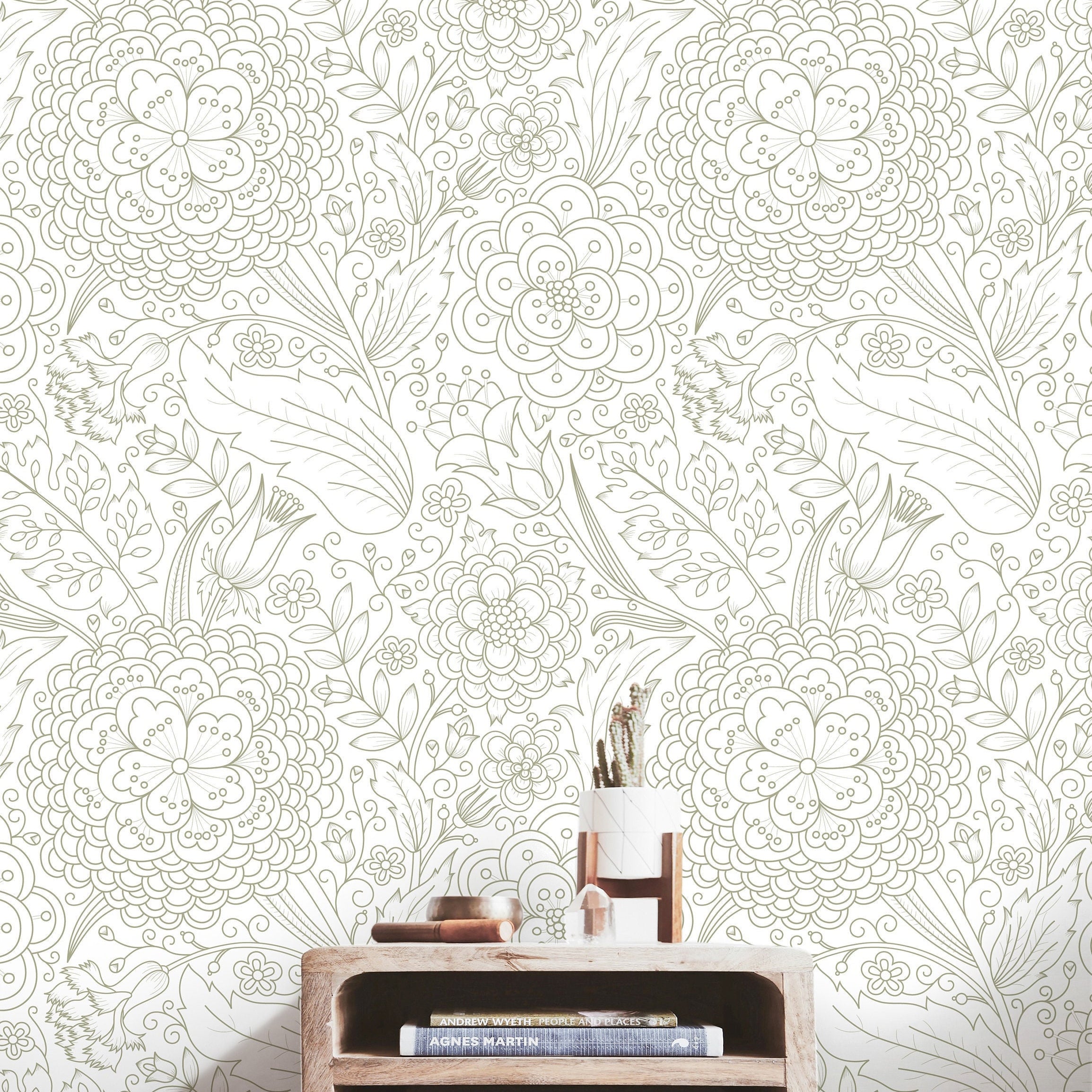 Wallpaper Peel and Stick Wallpaper Light And Cream Floral Modern Removable Wallpaper Wall Decor Home Decor Wall Art Room Decor - JamesAndColors