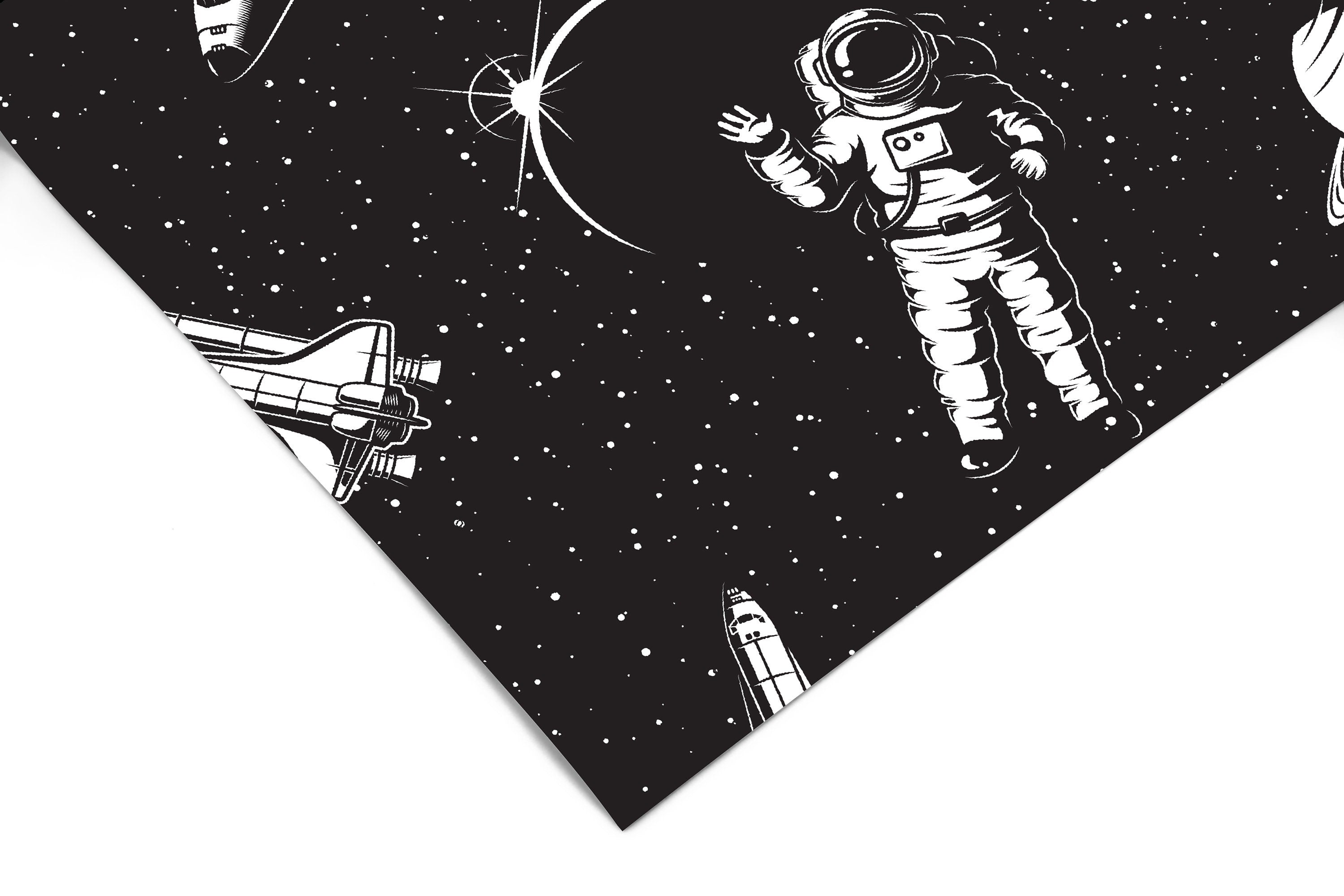 Removable Astronauts Space Wallpaper | Boys Nursery Wallpaper | Kids Wallpaper | Childrens Wallpaper | Peel Stick Wallpaper | Boys Room | 49 - JamesAndColors