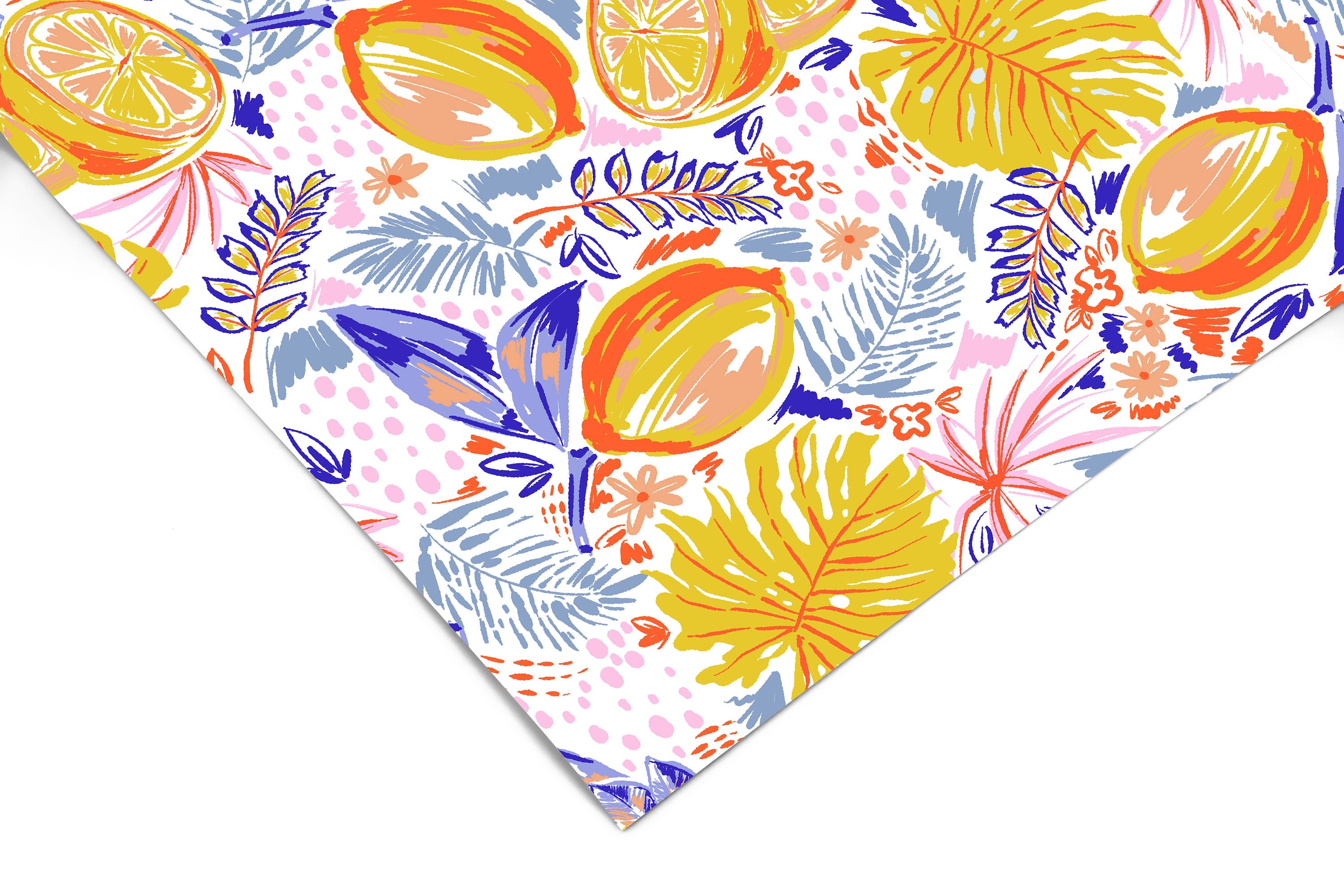 Lemons Tropical Contact Paper | Peel And Stick Wallpaper | Removable Wallpaper | Shelf Liner | Drawer Liner Peel and Stick Paper 1240 - JamesAndColors