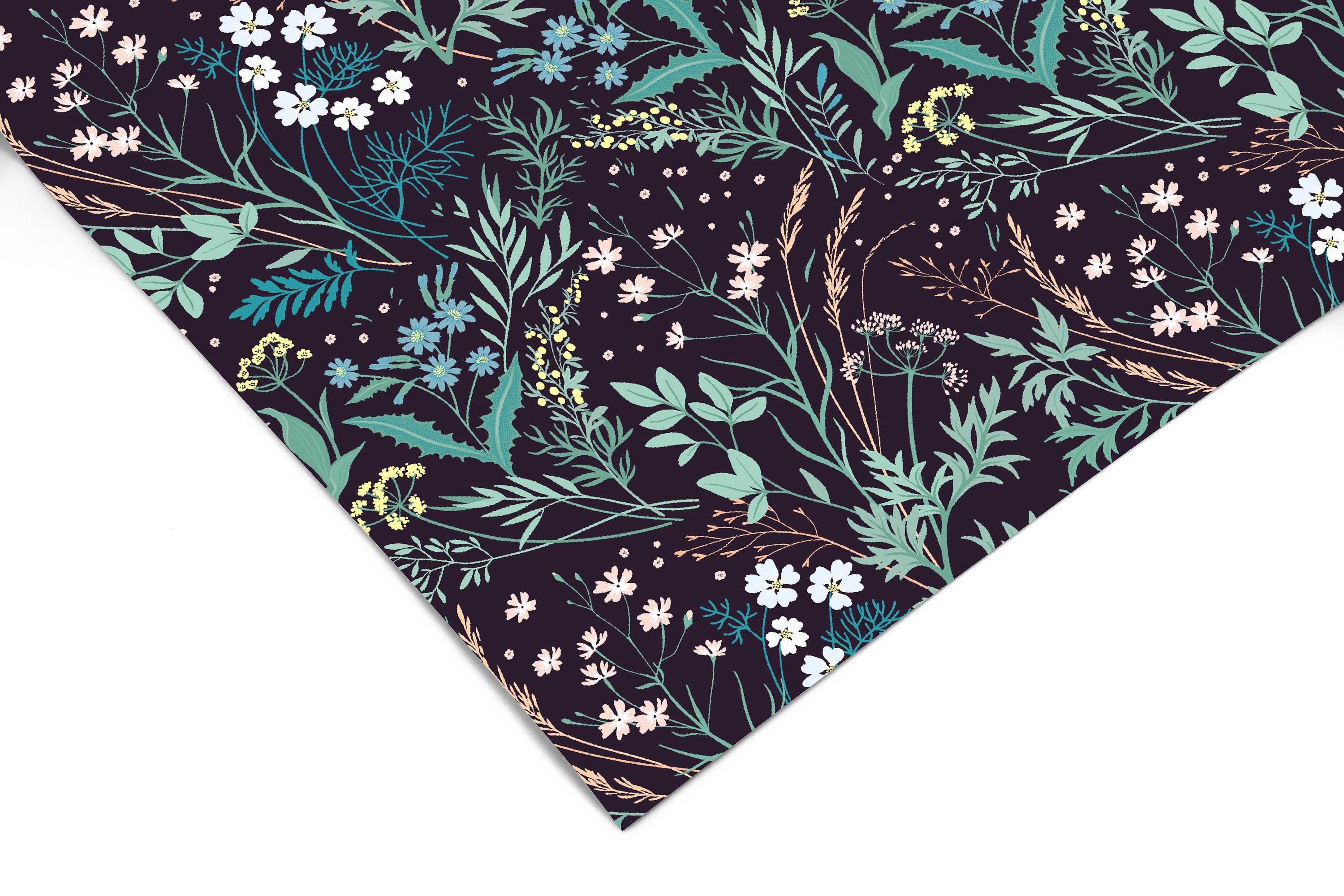 Contact Paper Dark Wildflower | Peel And Stick Wallpaper | Removable Wallpaper | Shelf Liner | Drawer Liner | Peel and Stick Paper 1205 - JamesAndColors