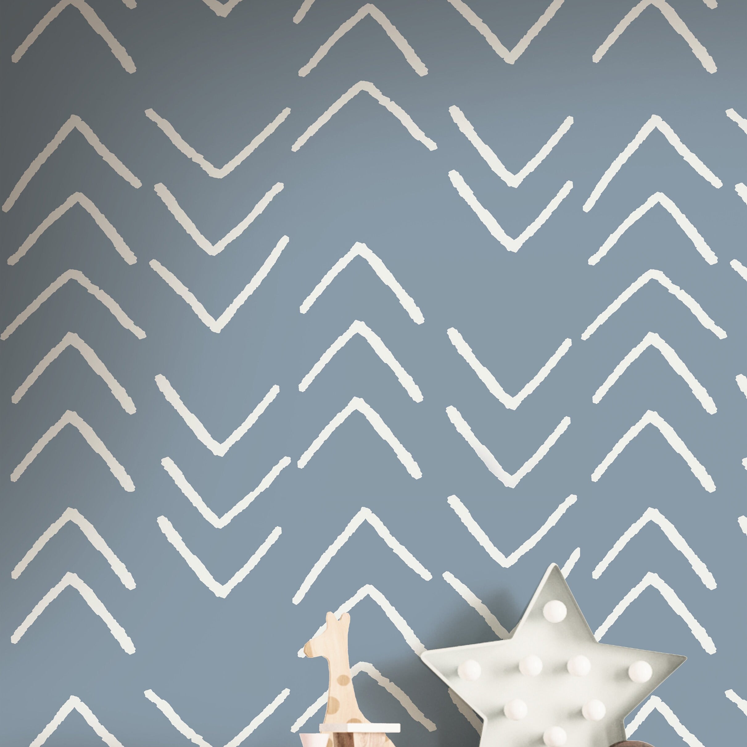 Removable Blue Chevron Wallpaper | Boys Nursery Wallpaper | Kids Wallpaper | Childrens Wallpaper | Peel Stick Wallpaper | Boys Room | 58 - JamesAndColors