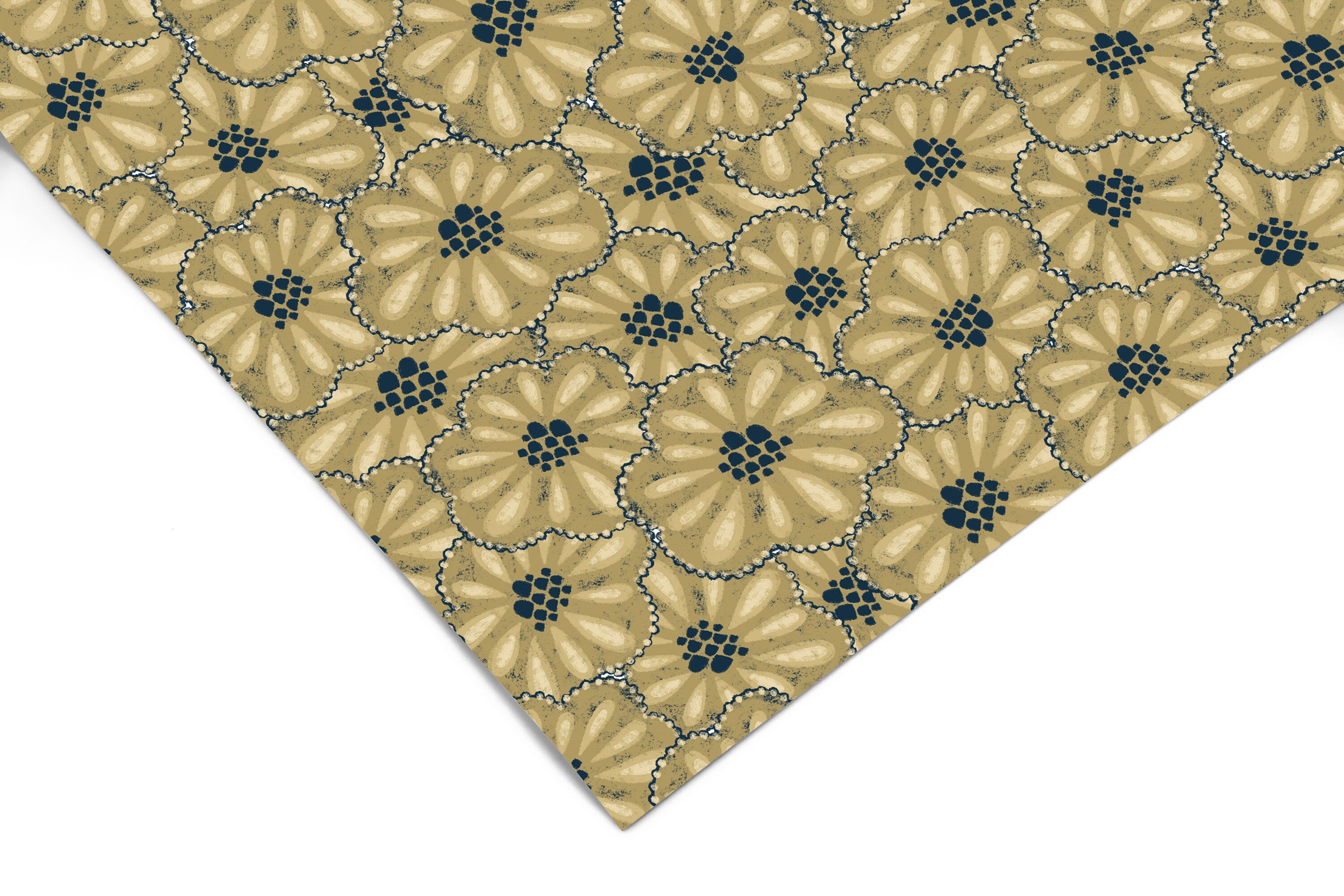 Golden Floral Contact Paper | Peel And Stick Wallpaper | Removable Wallpaper | Shelf Liner | Drawer Liner | Peel and Stick Paper 1232