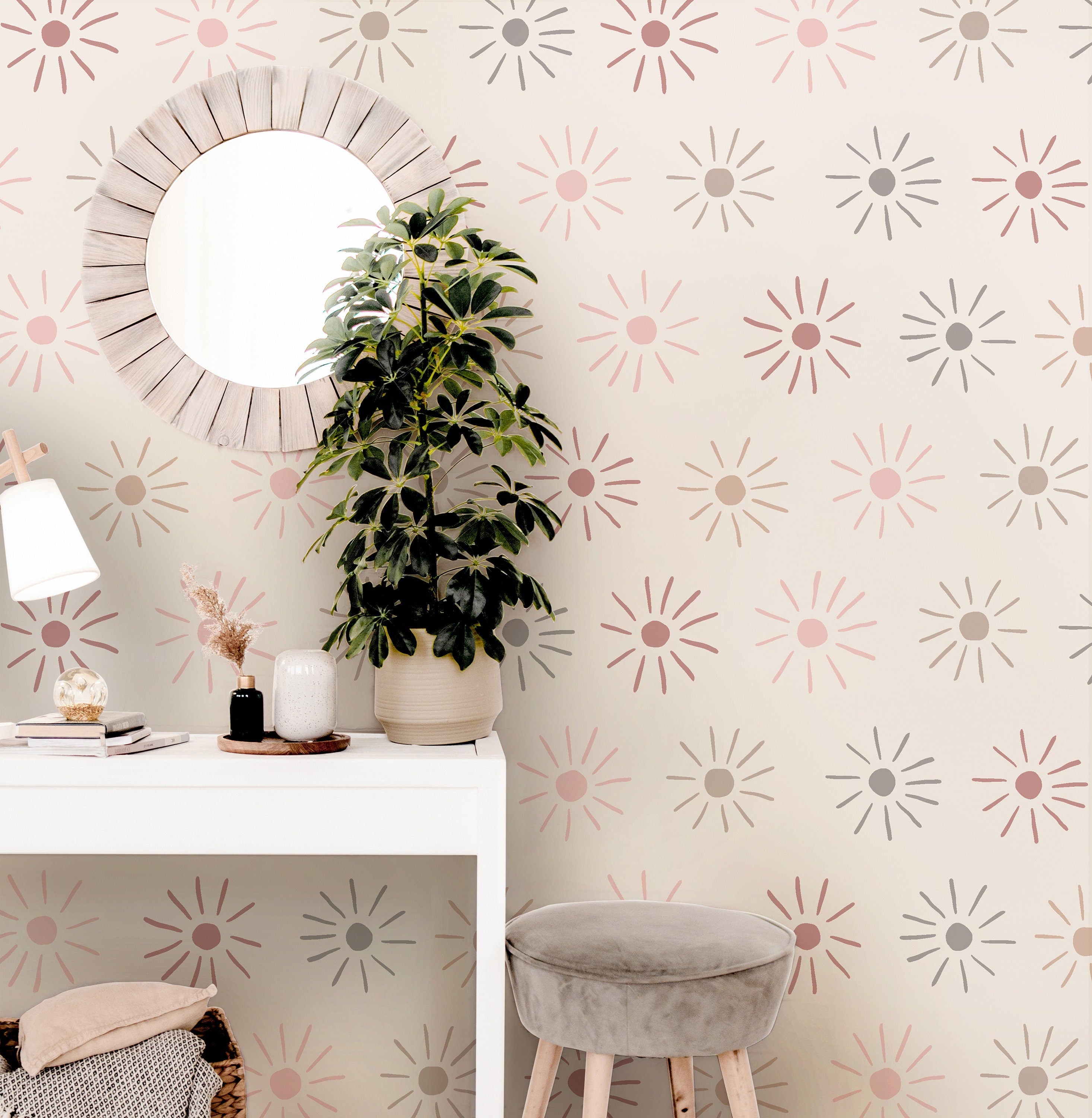 Ombre Sun Cream Wallpaper Peel and Stick Wallpaper Removable Wallpaper Wall Decor Home Decor Wall Art Printable Wall Art Room Decor 150 - JamesAndColors