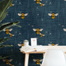 Denim Navy Bumblebee Wallpaper Peel and Stick Wallpaper Removable Wallpaper Wall Decor Home Decor Wall Art Printable Wall Art Room Decor 149 - JamesAndColors