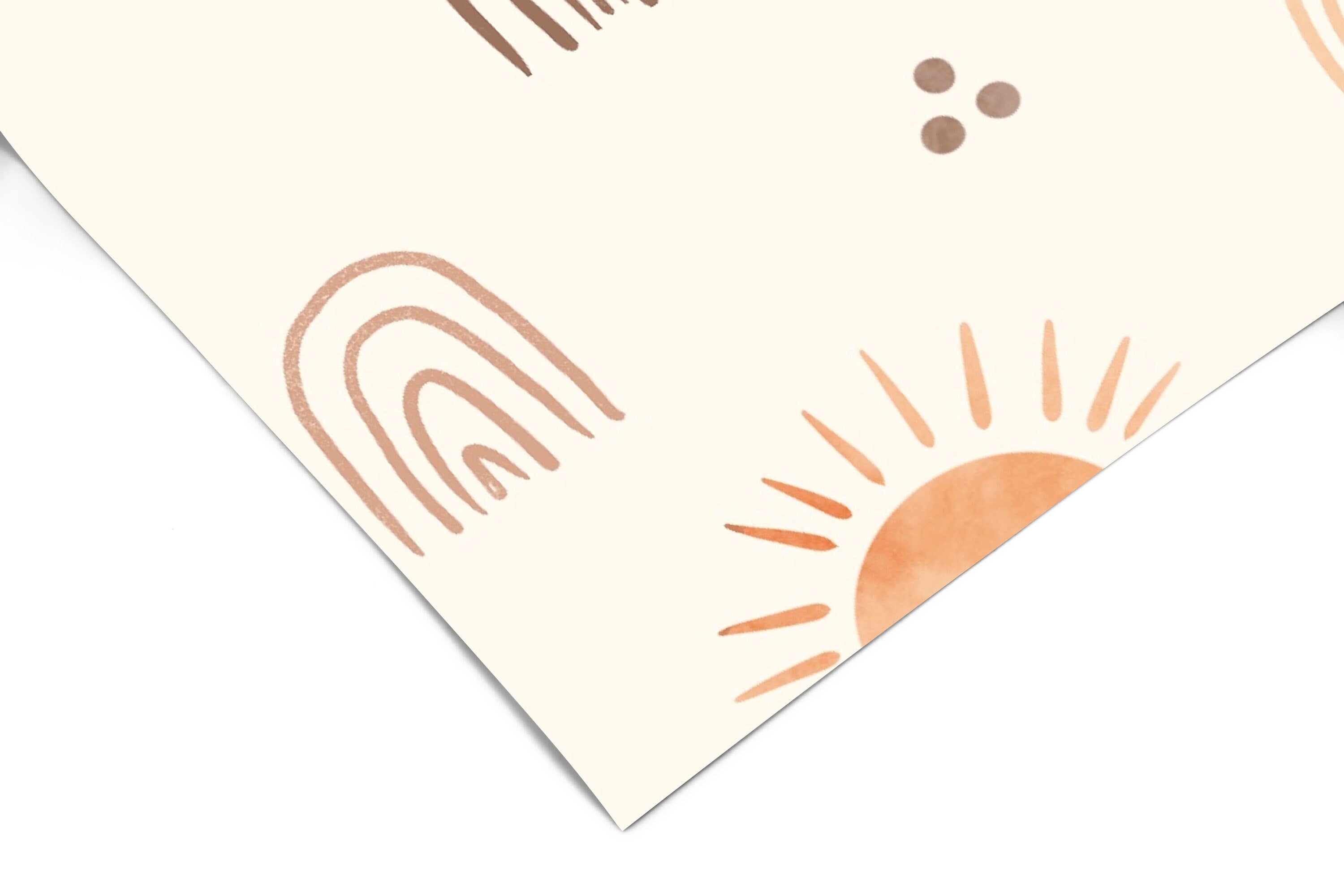 Rainbows and Suns Wallpaper Peel and Stick Wallpaper Removable Wallpaper Wall Decor Home Decor Wall Art Printable Wall Art Room Decor 152 - JamesAndColors